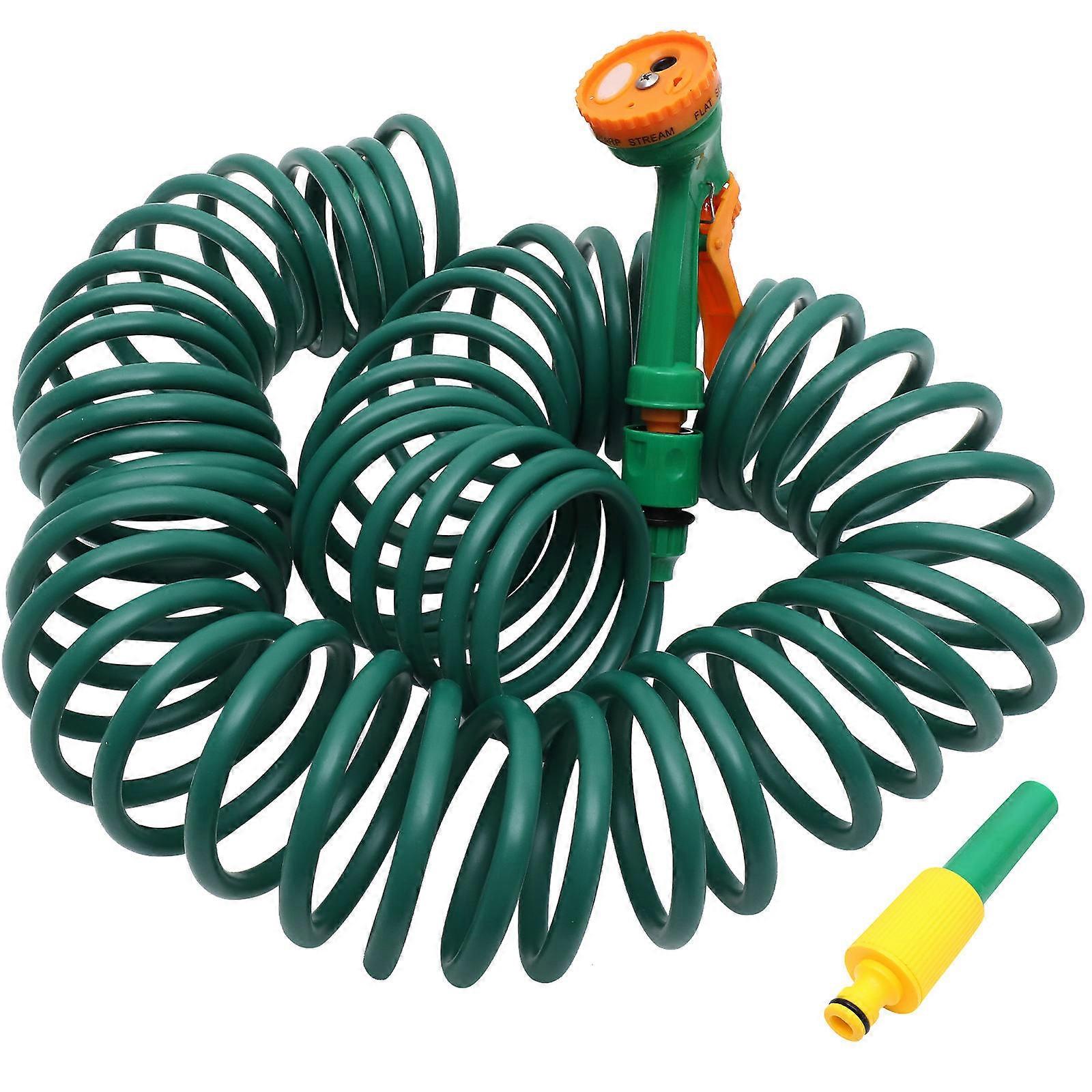 Retractable Garden Hose Coil with Elastic Spring Design, Leak Resistant Watering Hose for Irrigation, Car Washing, and Flower Watering, Safe Smooth