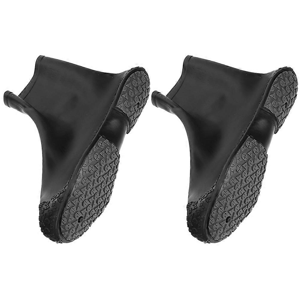 Rain Shoe Covers For Camping 1 Pair Black Slip Resistant PVC Guard With Mudproof Function