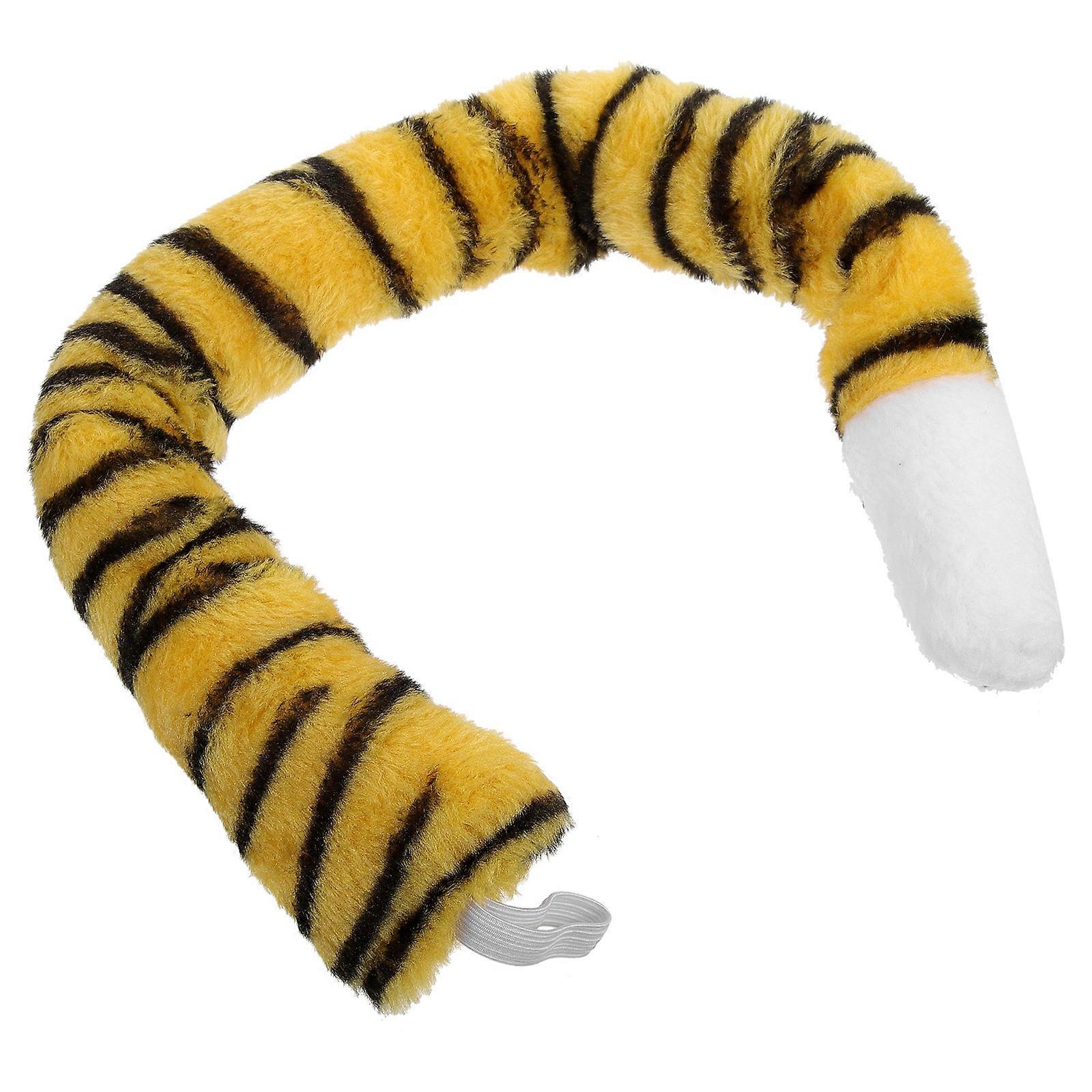 Adorable Design Tiger Tail Photography Prop For Role Playing And Stage Performances Crafted In Yellow Fabric 1Pack