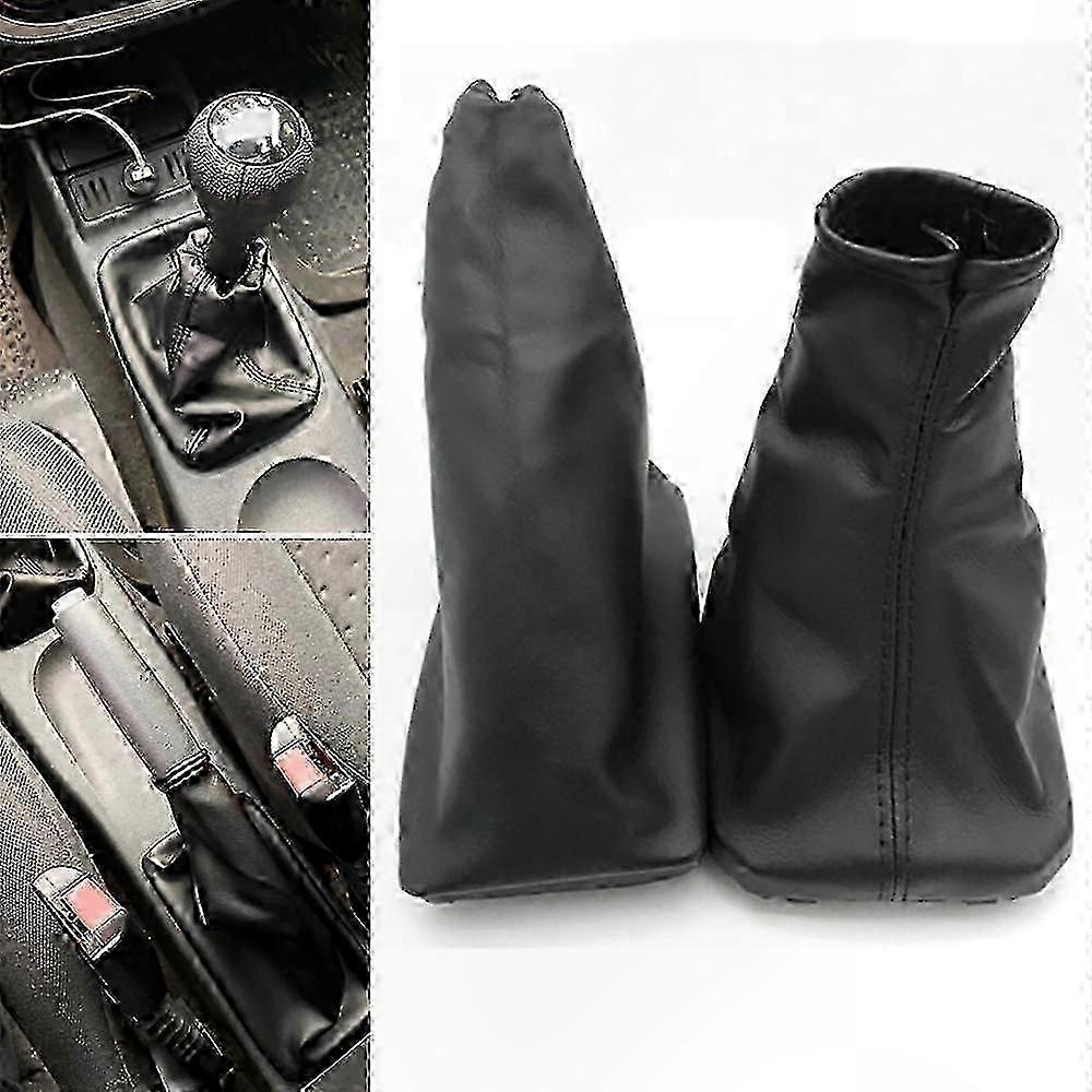 Car Gear Shift Boot and Handbrake Cover Set Made from Durable Leather for Opel Corsa C and Tigra A Models