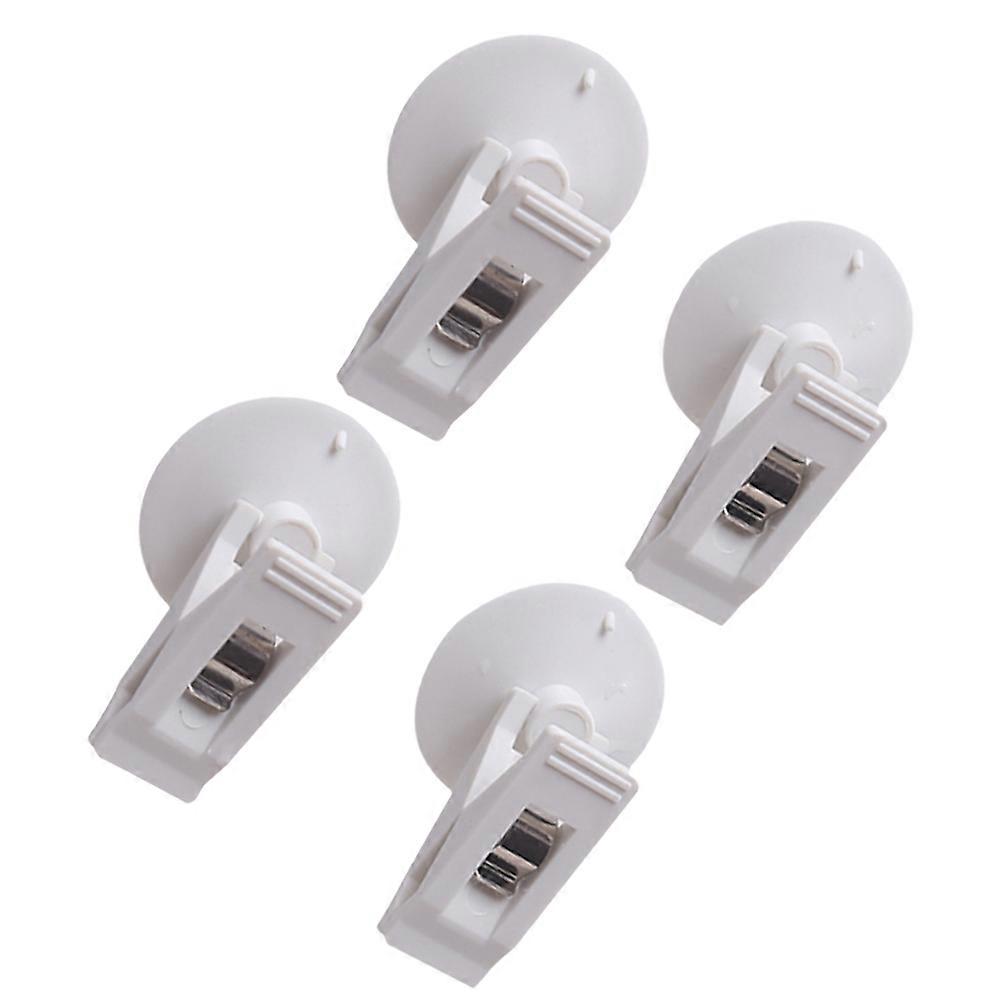 Suction Clip Set 2 Pair Car Curtain Clamps For Drivers Use Simple Design Durable White