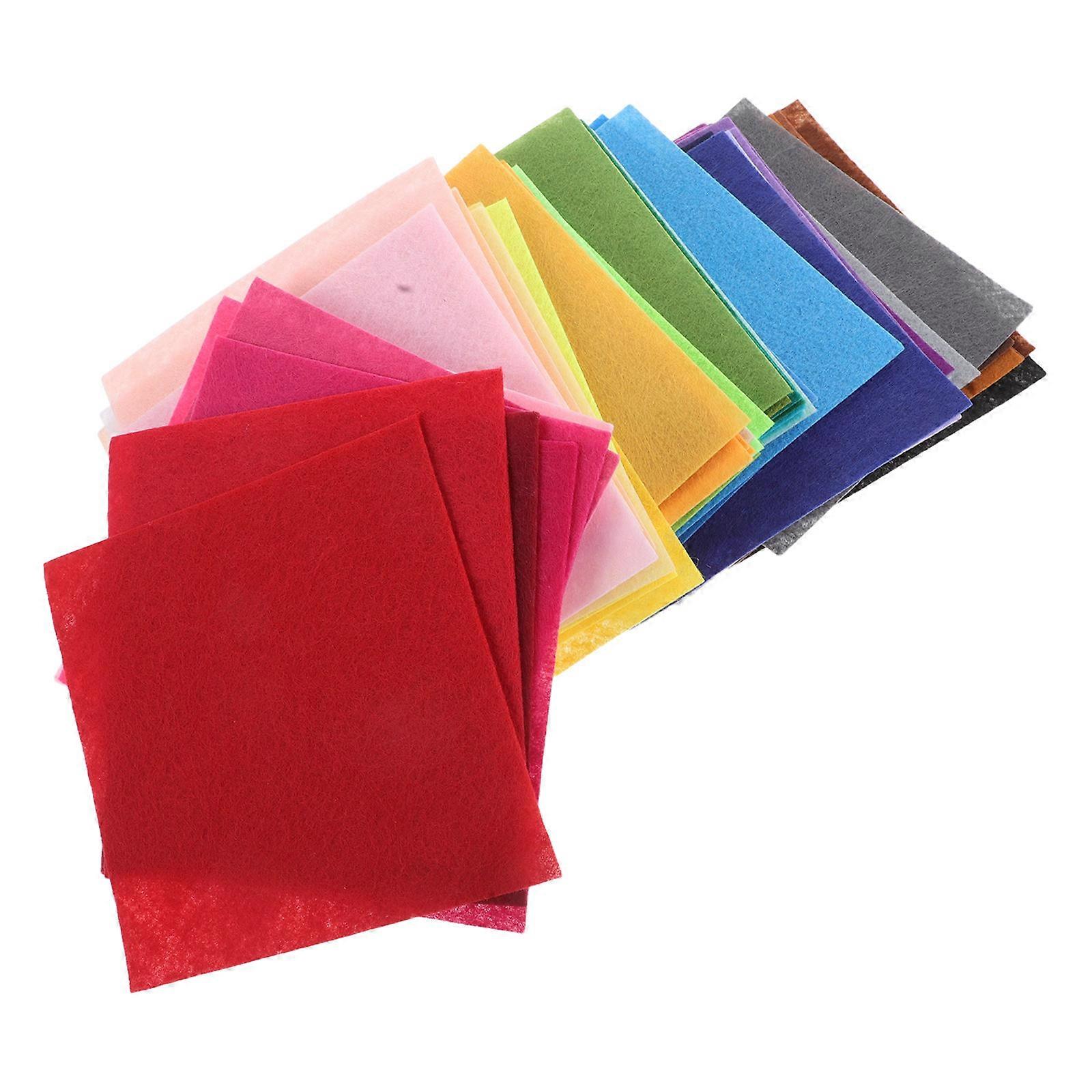 Pre Cut Assorted Color Felt Fabric Squares Non Woven Craft Sheets for Sewing, DIY Art Projects, and Hands On Learning