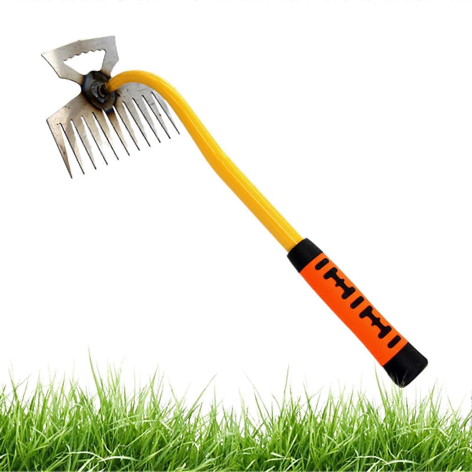 Weed Cutter 11-Tooth Multi-Purpose Garden Tool With Long Handle For Precise High-Strength Weed Removal