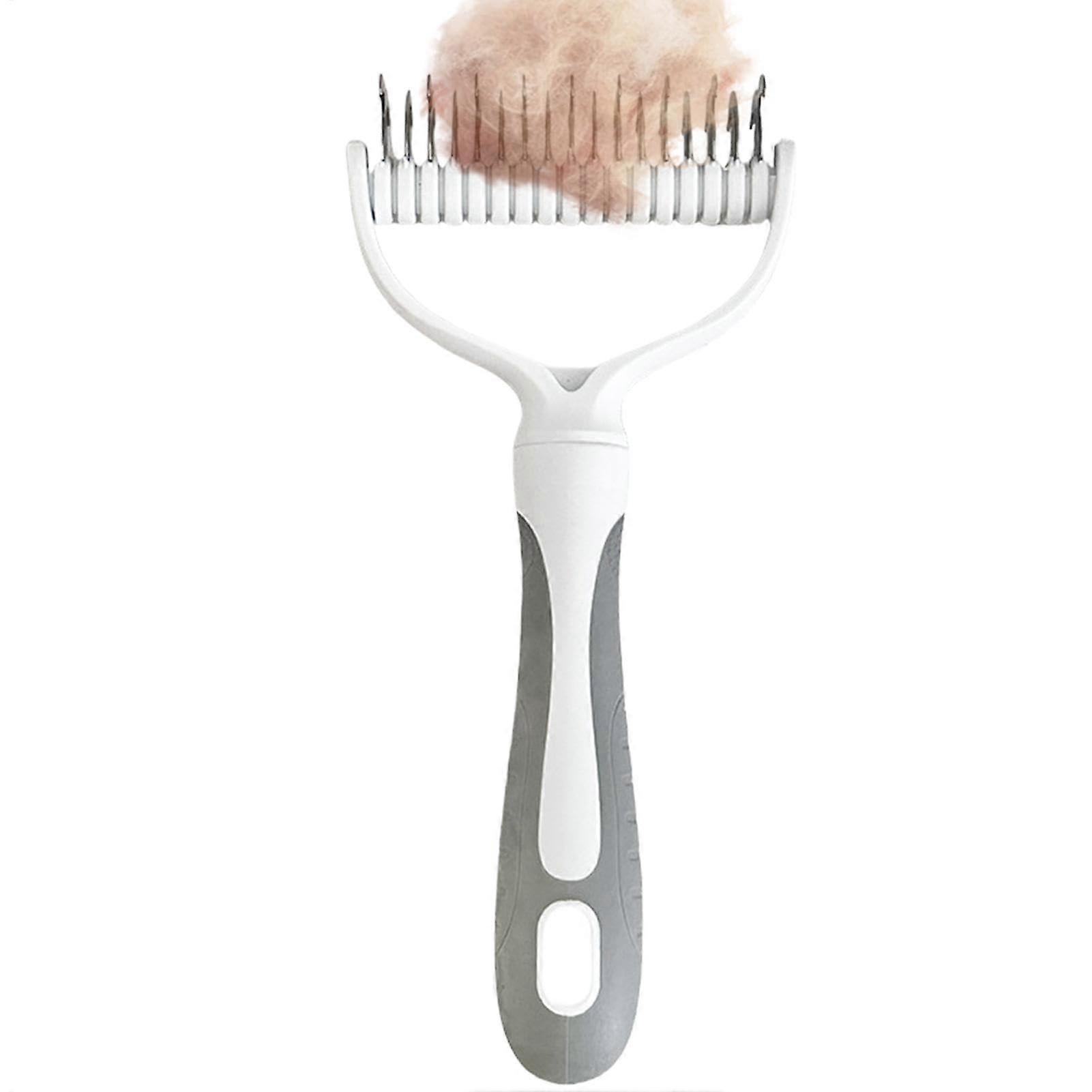 Dog Comb for Grooming, Dematting & Deshedding - Slicker Brush for Dogs and Cats, Adjustable Size, Durable Material, Gray