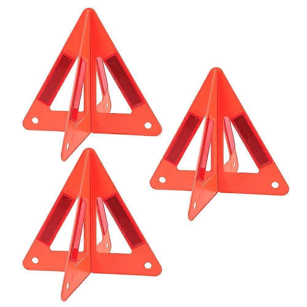 3pcs Warning Triangle Foldable Emergency Safety Reflective Roadside Triangles