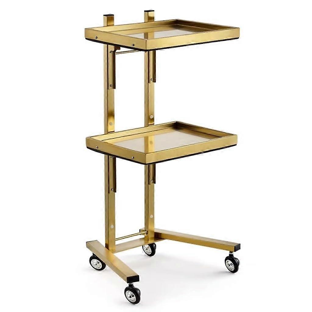 Metal Rolling Salon Storage Stand Trolley Cart with Wheels 3 Tier Beauty Salon Organizer and Storage Solution Gold Ref: 8293