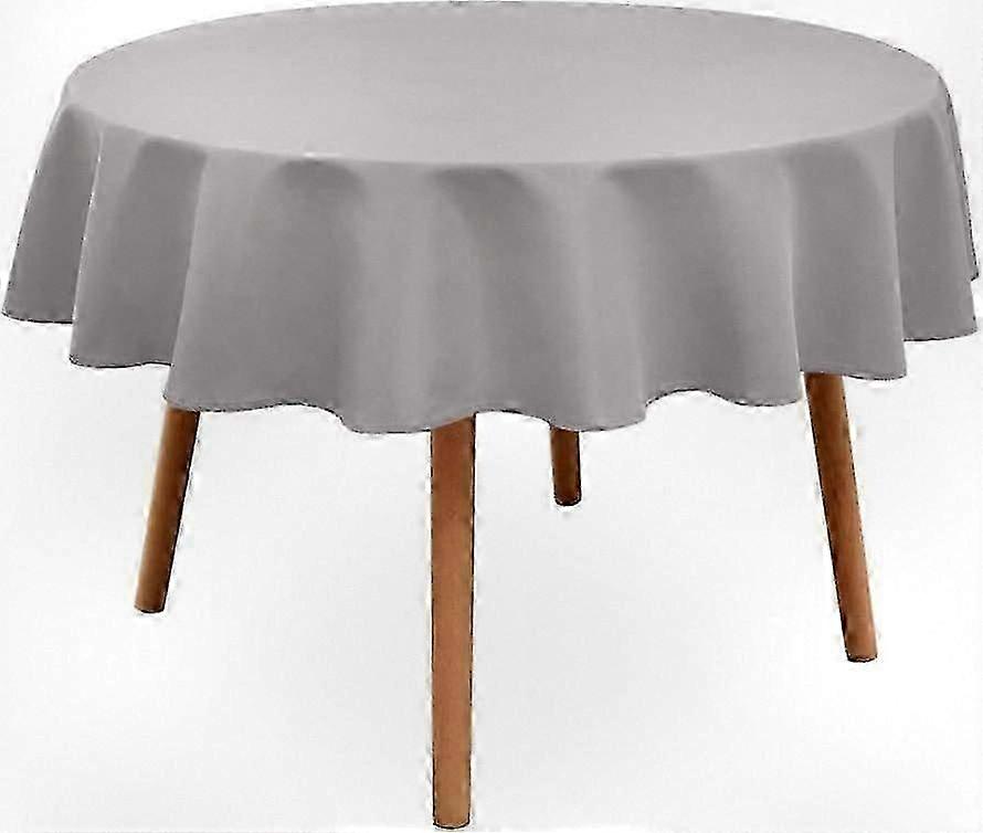 Waterproof Round Table Cover - Washable and Wrinkle-Free Polyester Tablecloth for Dining