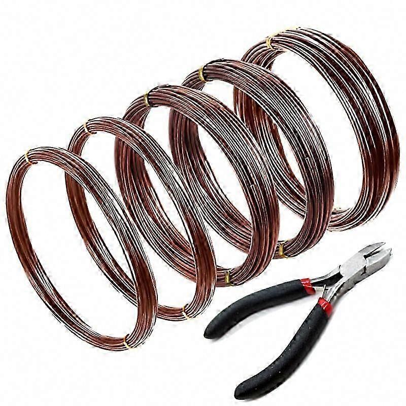 5 Roll Brown Anodized Aluminum Bonsai Wire for Training Branches & Small Trunks - Tree Shaping Tool