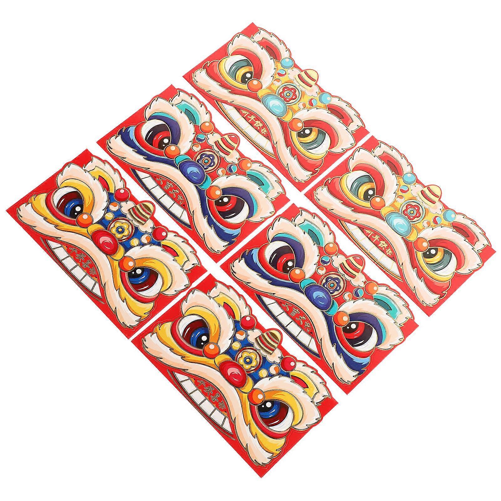 Festival Red Envelope Paper Red Packet Birthday Parties Vietnamese New Year Assorted Color for Gift Giving 6Pcs