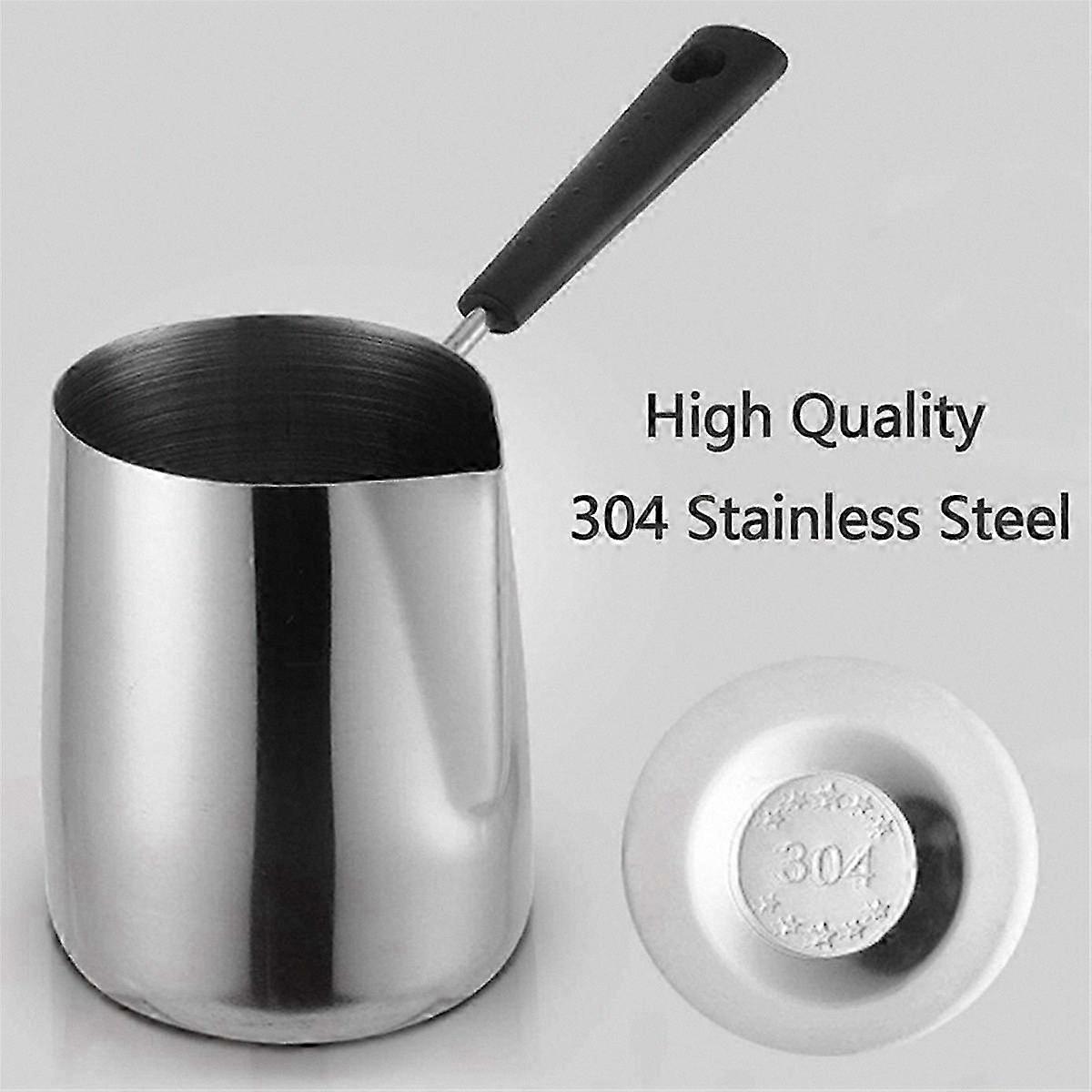 Mini Stainless Steel Warmer for Butter, Coffee, and Milk - 350ML Capacity with Spout
