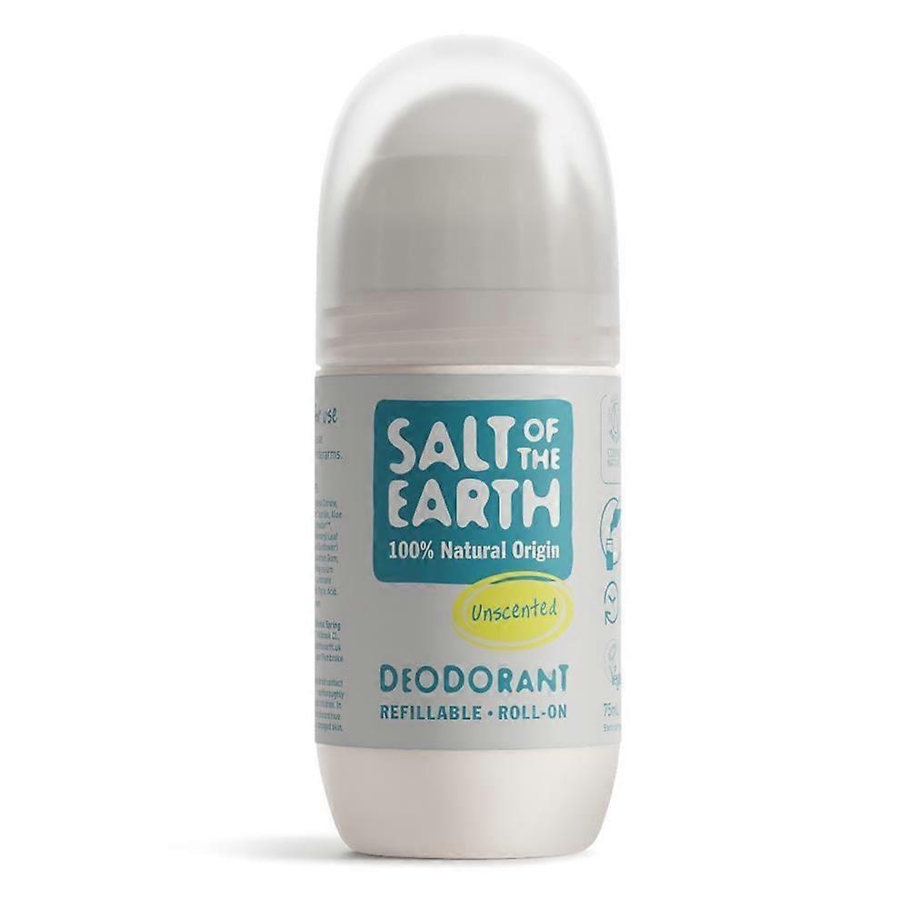 Salt Of the Earth Unscented Refillable Roll-On Deodorant 75ml - 3 Pack
