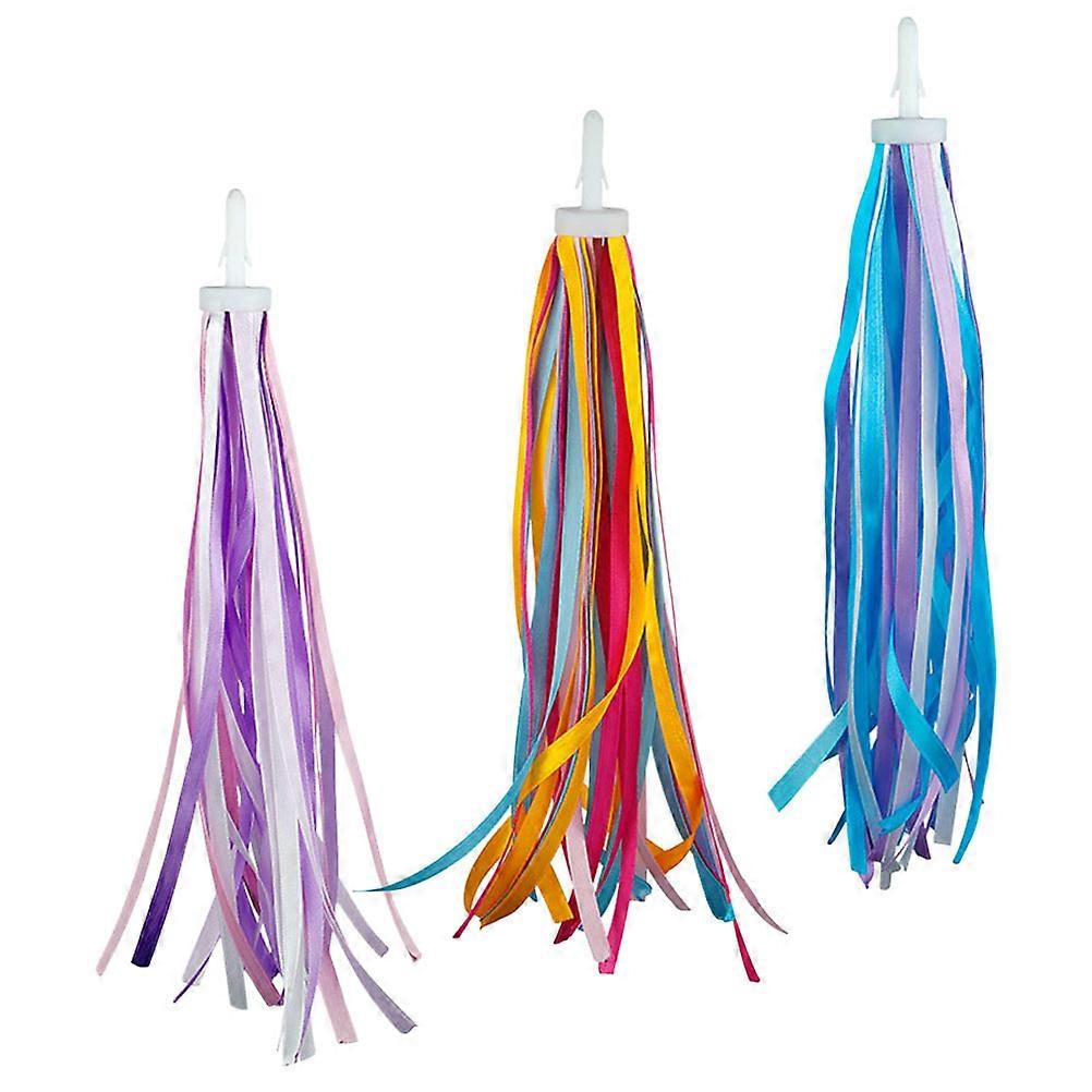 3 Pairs Bike Streamers Tassel Handlebar Ribbons for Scooters & Bicycles – Easy Install Decorative Accessories for Kids