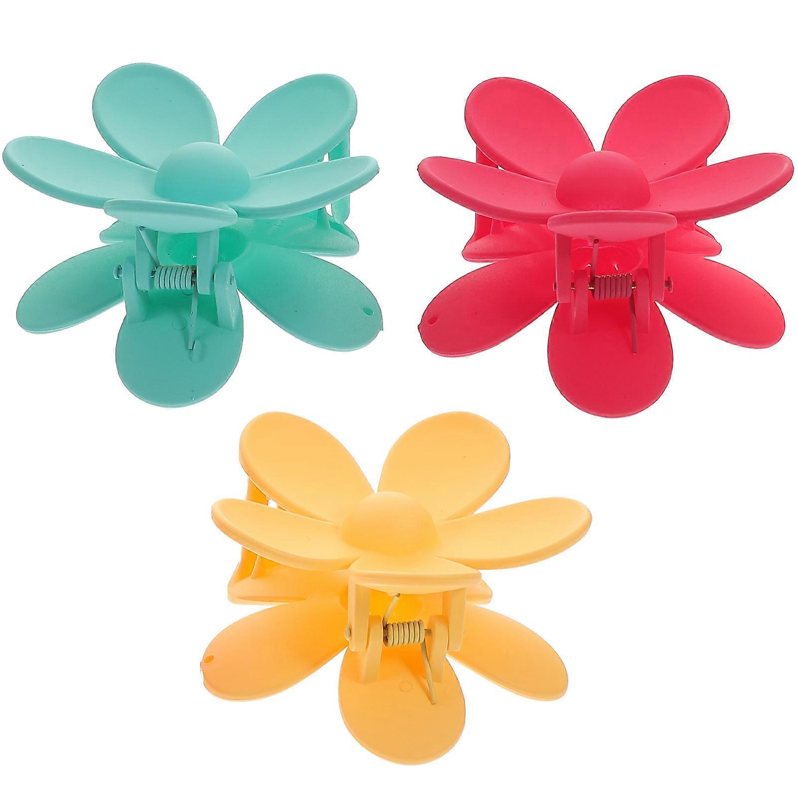 مقاطع شعر الفتيات مشابك شكل زهرة مخلب مقاطع لعيد الميلاد والأعياد دائم البلاستيك الراتنج الشعر عقد 3 قطع