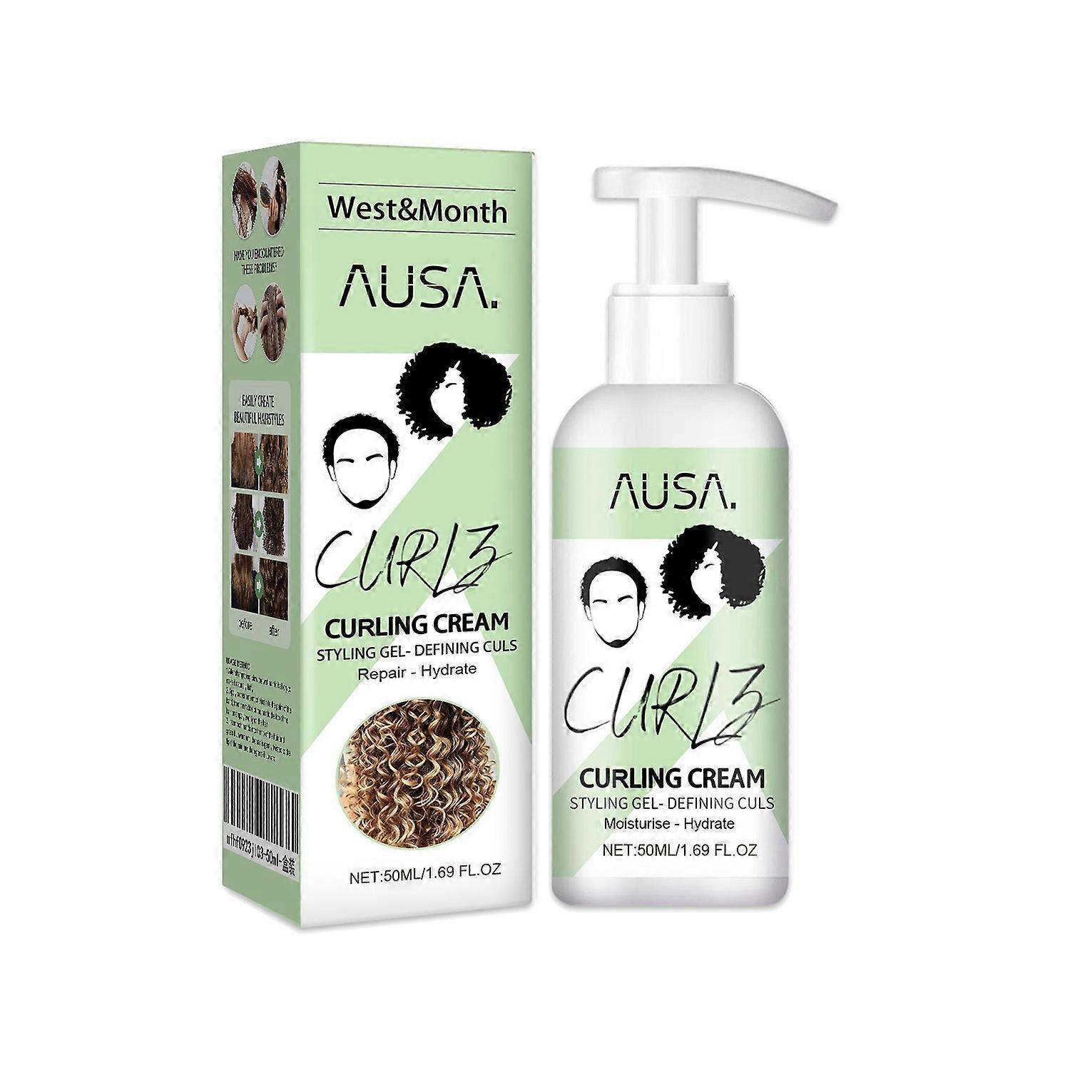 1-6PCS WEST&MONTH Curls Boost Defining Cream 50ml Natural Frizz Control Moisturizing Curl Condit