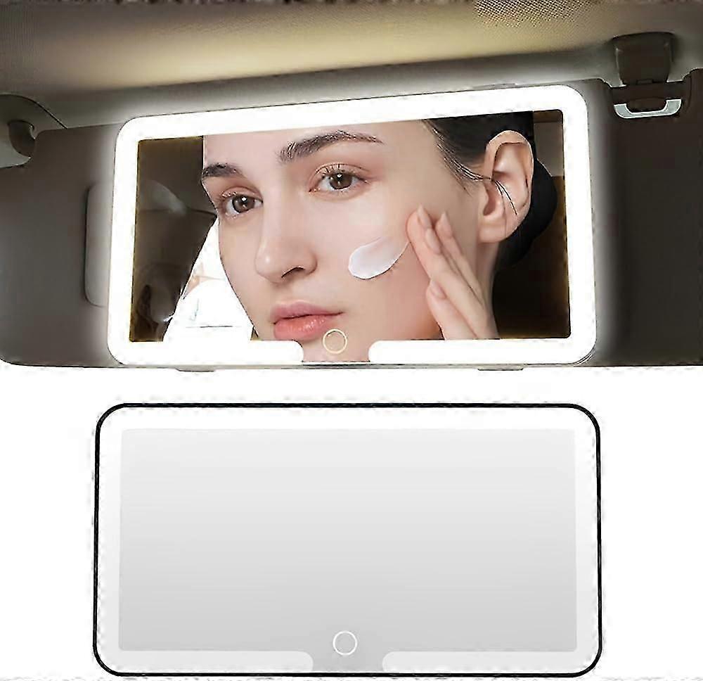 Car Vanity Mirror, LED Car Sun Visor Mirror, Car Cosmetic Mirror with 3 Lighting Modes