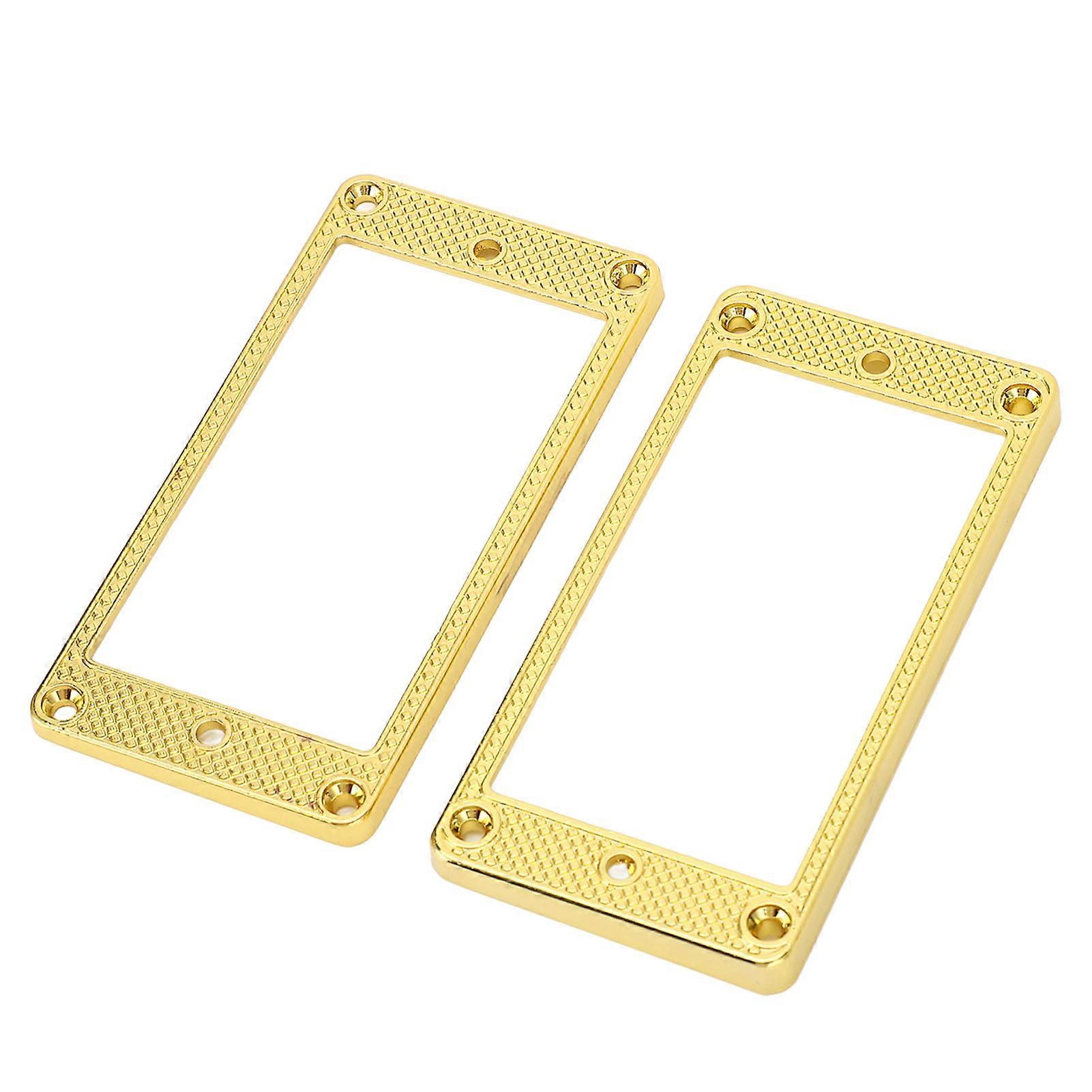 2個メタルエレキギターハムバッカーピックアップフレームゴールドブリッジネック