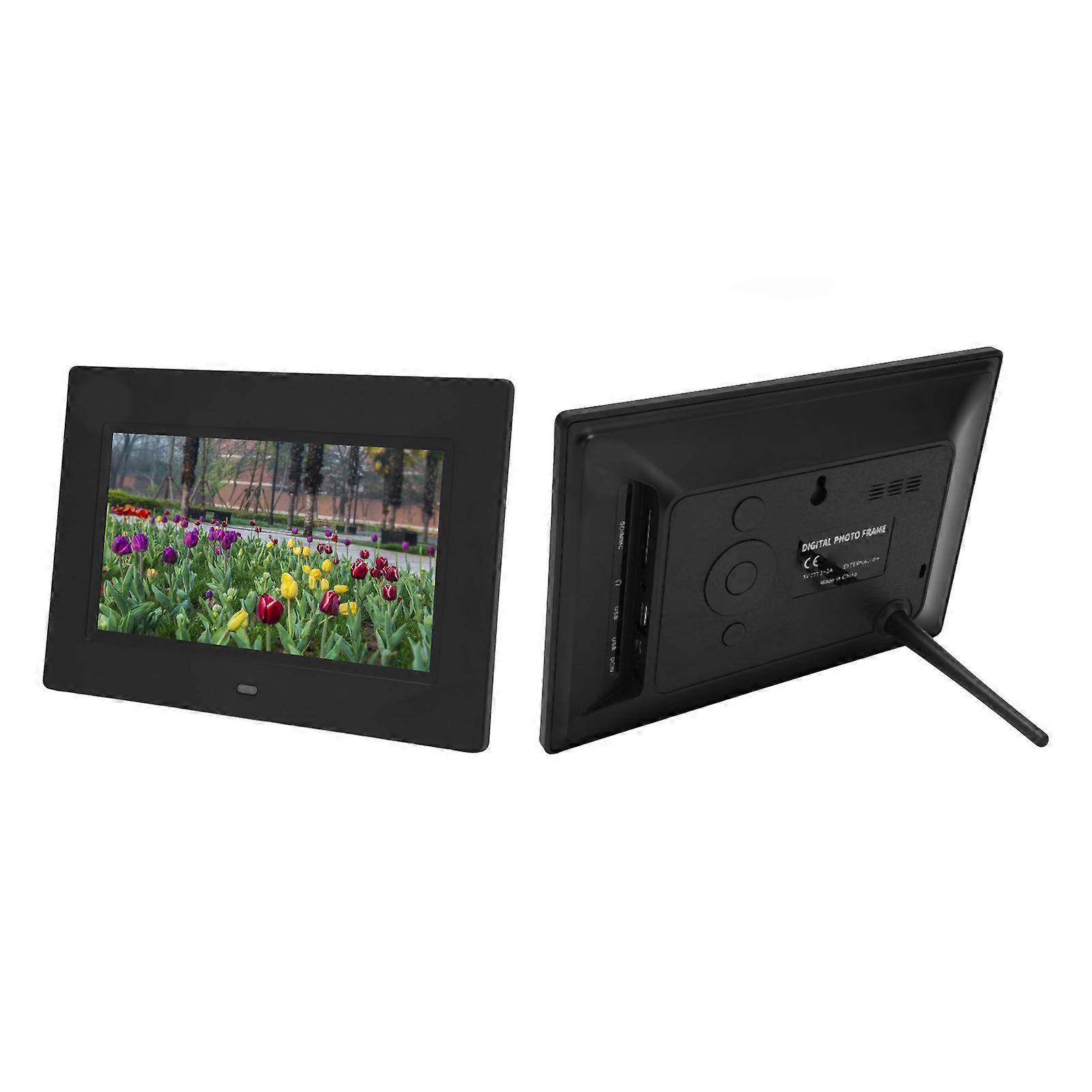 7 Inch HD Digital Photo Frame IPS Screen USB Card Support US Plug