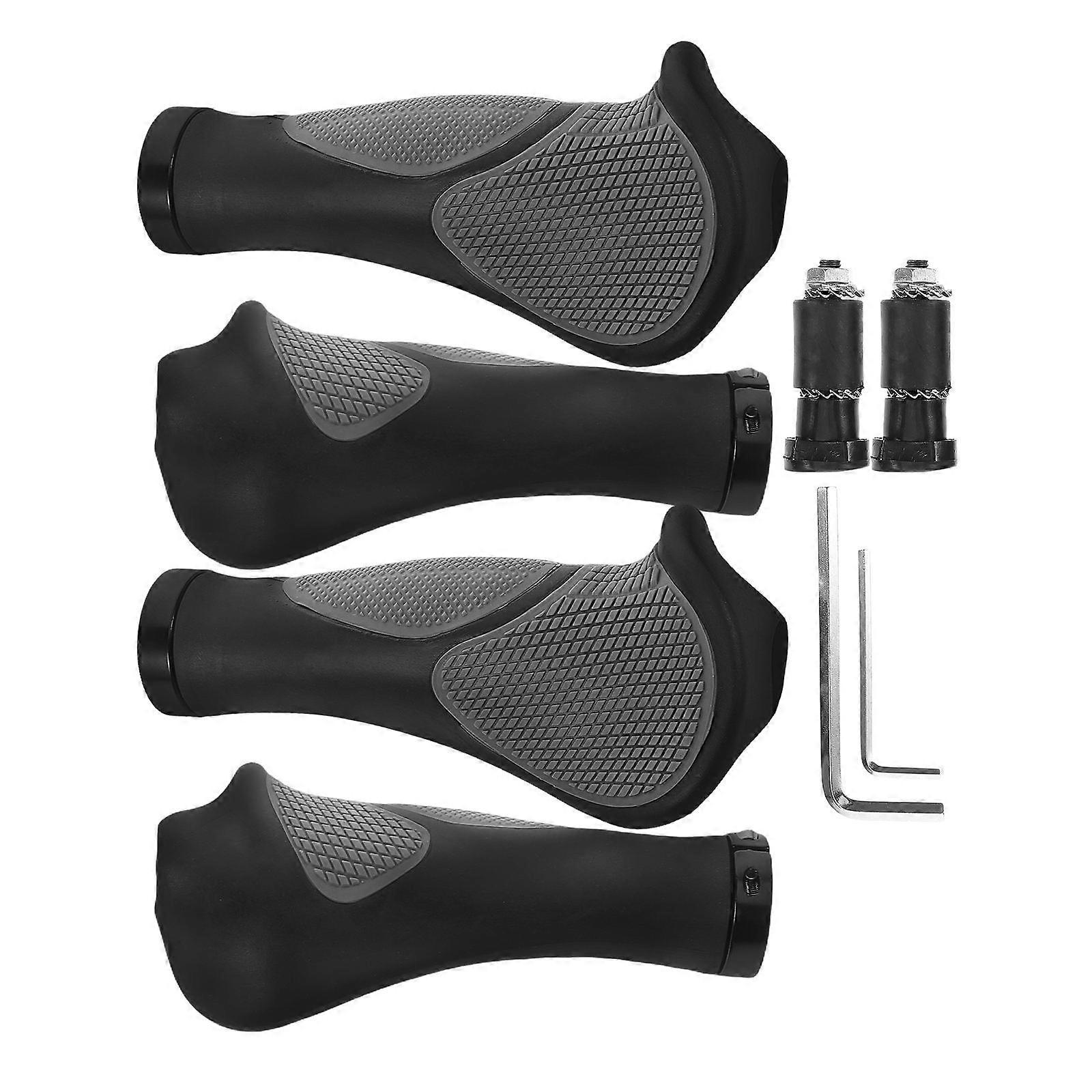 Mountain Bike Grips Non Slip Shock Absorption 4Pcs Dual Locking For Bullhorn Bicycle Handlebar