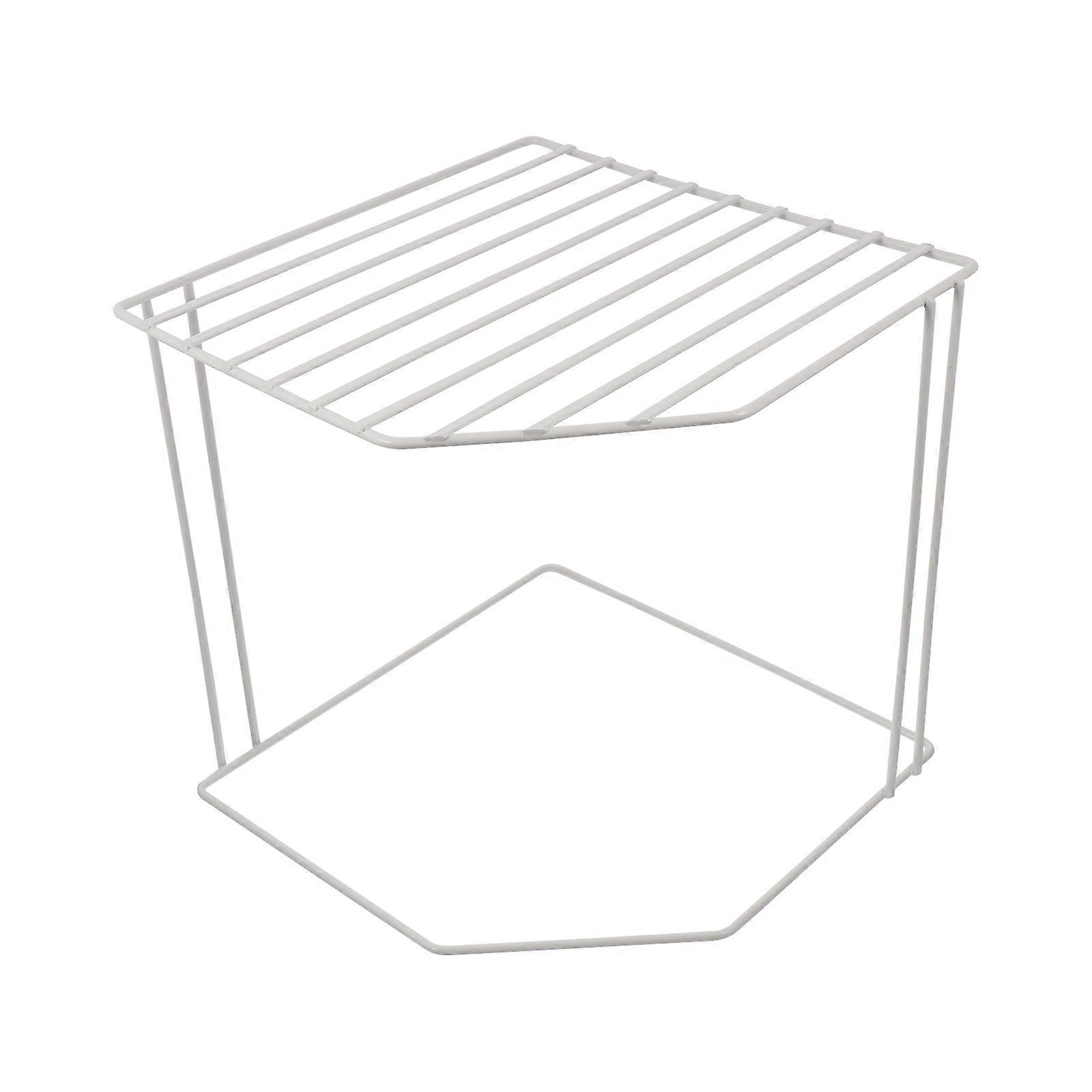 1pc Iron Double Layer Shelf Kitchen Rack Bathroom Storage Rack Household Supply