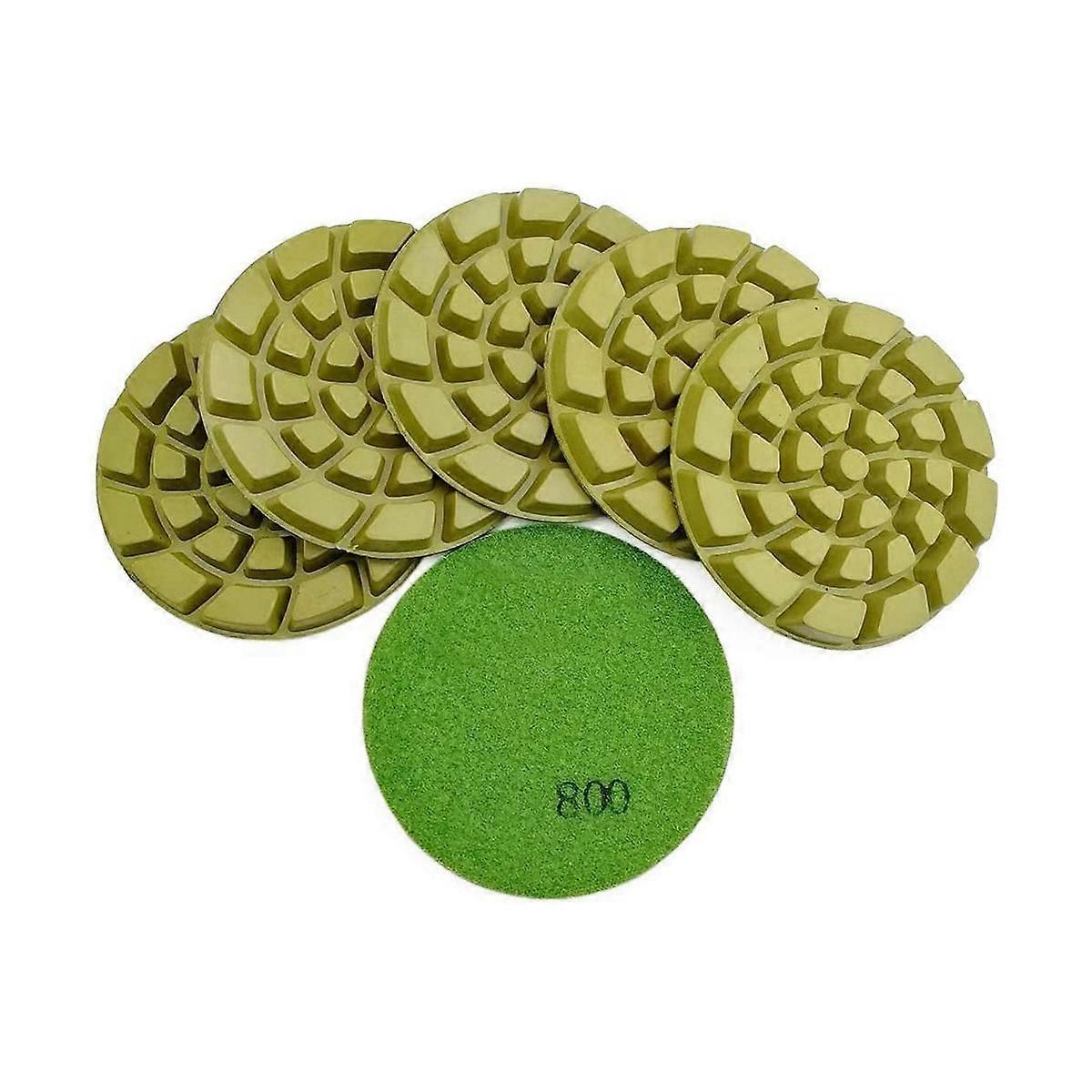 6 PCS Diamond Floor Polishing Pads Resin Bond Terrazzo Floor Diameter 4 Inch, 800 Grit