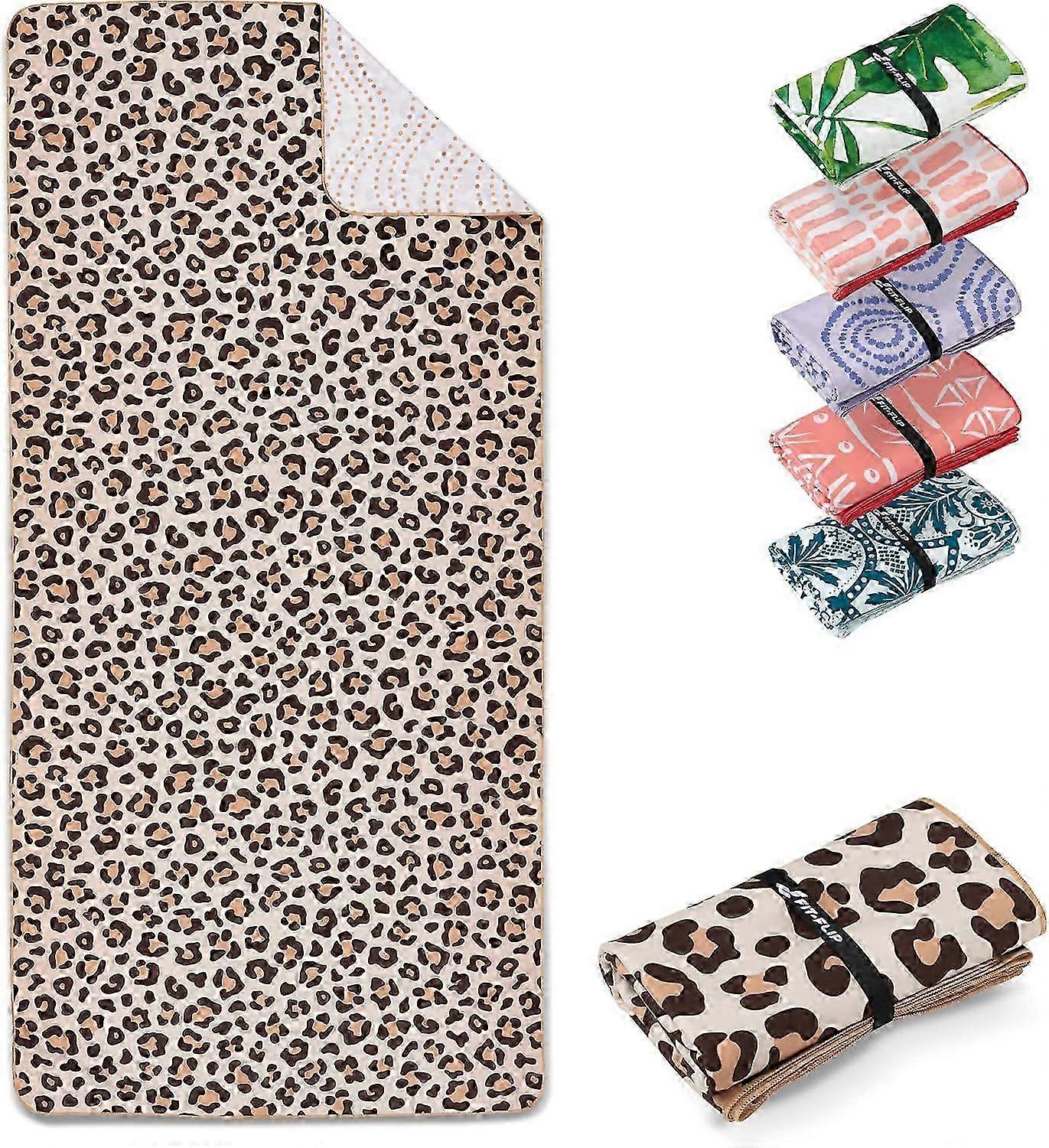 Beach towel microfibre - large quick dry towels - for travel and swimming - lightweight, compact and super absorbent - sand free, 100% recycled - Leo