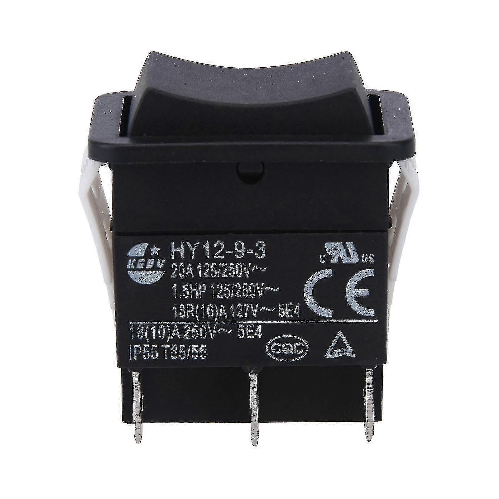 HY12-9-3 Small Industrial On Off Rocker Switch Push Button Boat Arc ABS Durable