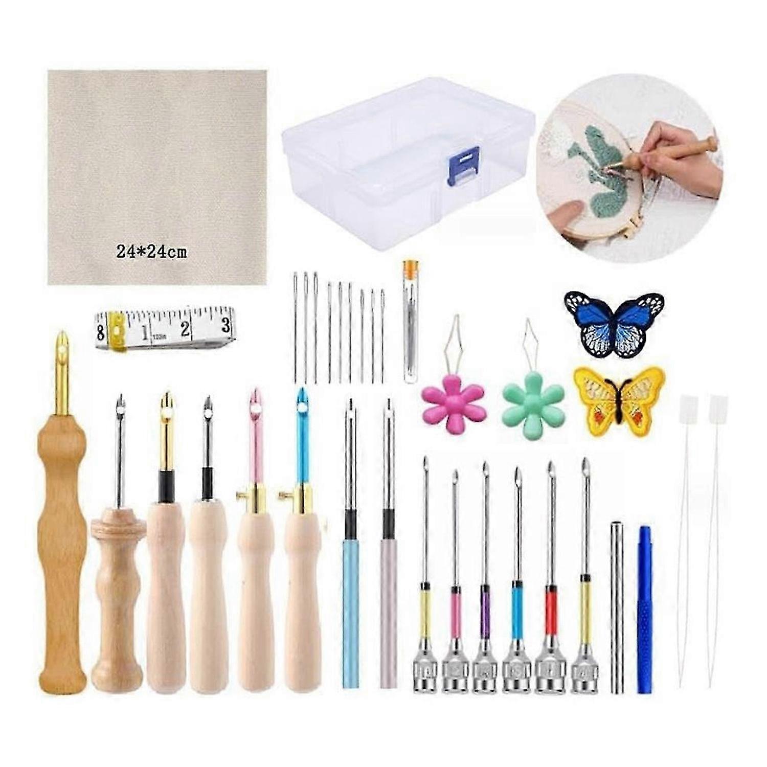 35 Pieces Punch Needle Set, Punch Needle Embroidery Kit