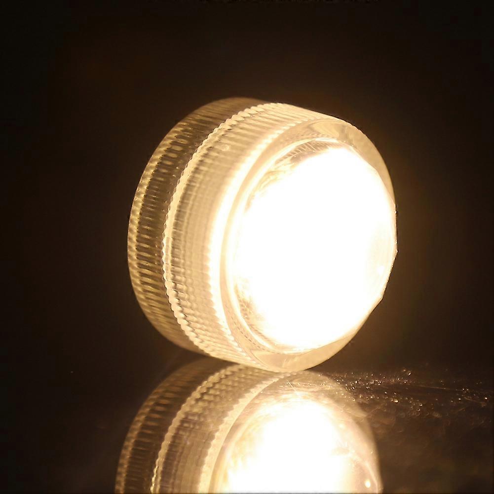 10pcs Waterproof Round LED Candle Lights, Remote, Warm White