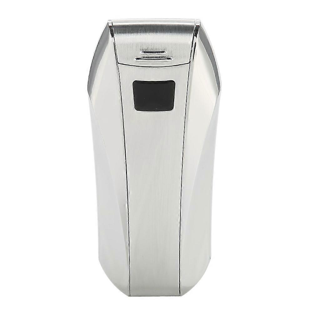 USB Rechargeable Windproof Cigarette Lighter Fingerprint Sensor Type Power Display Silver