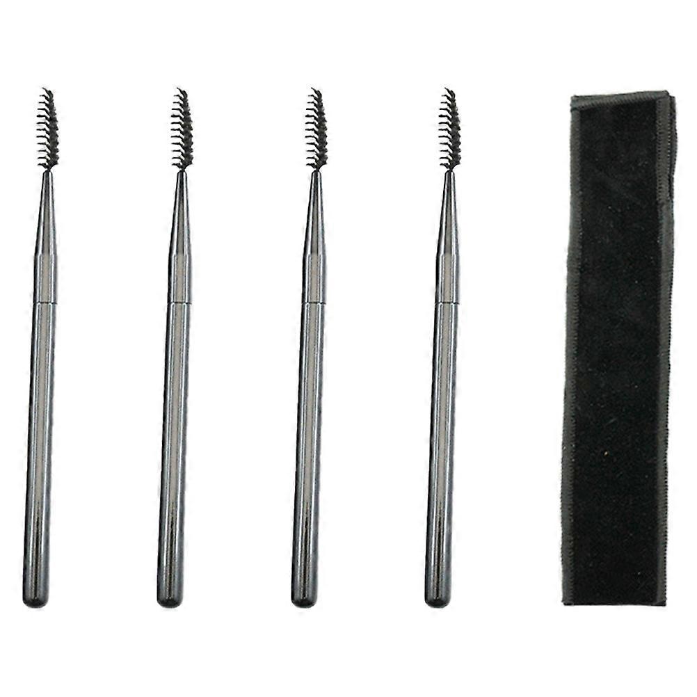 Micro Eyelash Brush Eyebrow Comb for Makeup 4Pcs Mascara Wands Pack