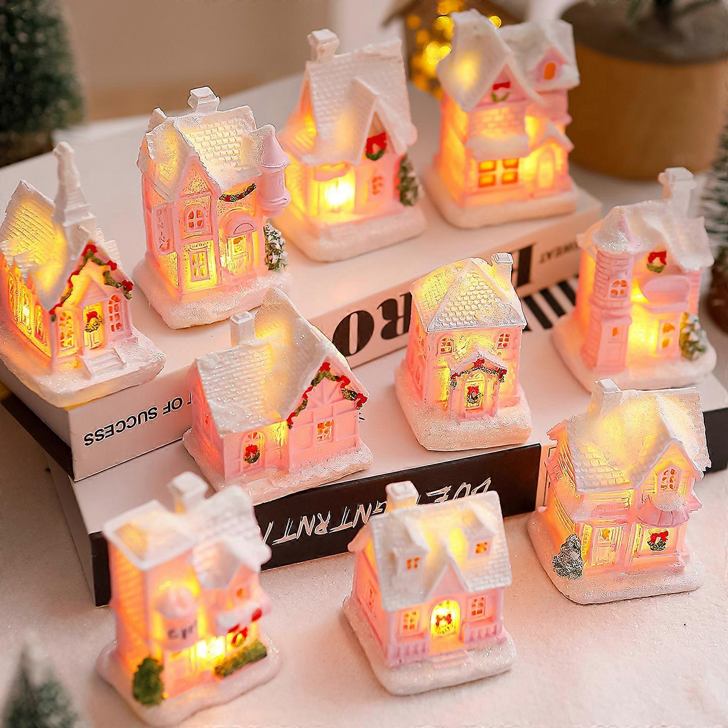 New Christmas decorations resin small house micro landscape resin house small ornaments Christmas gifts