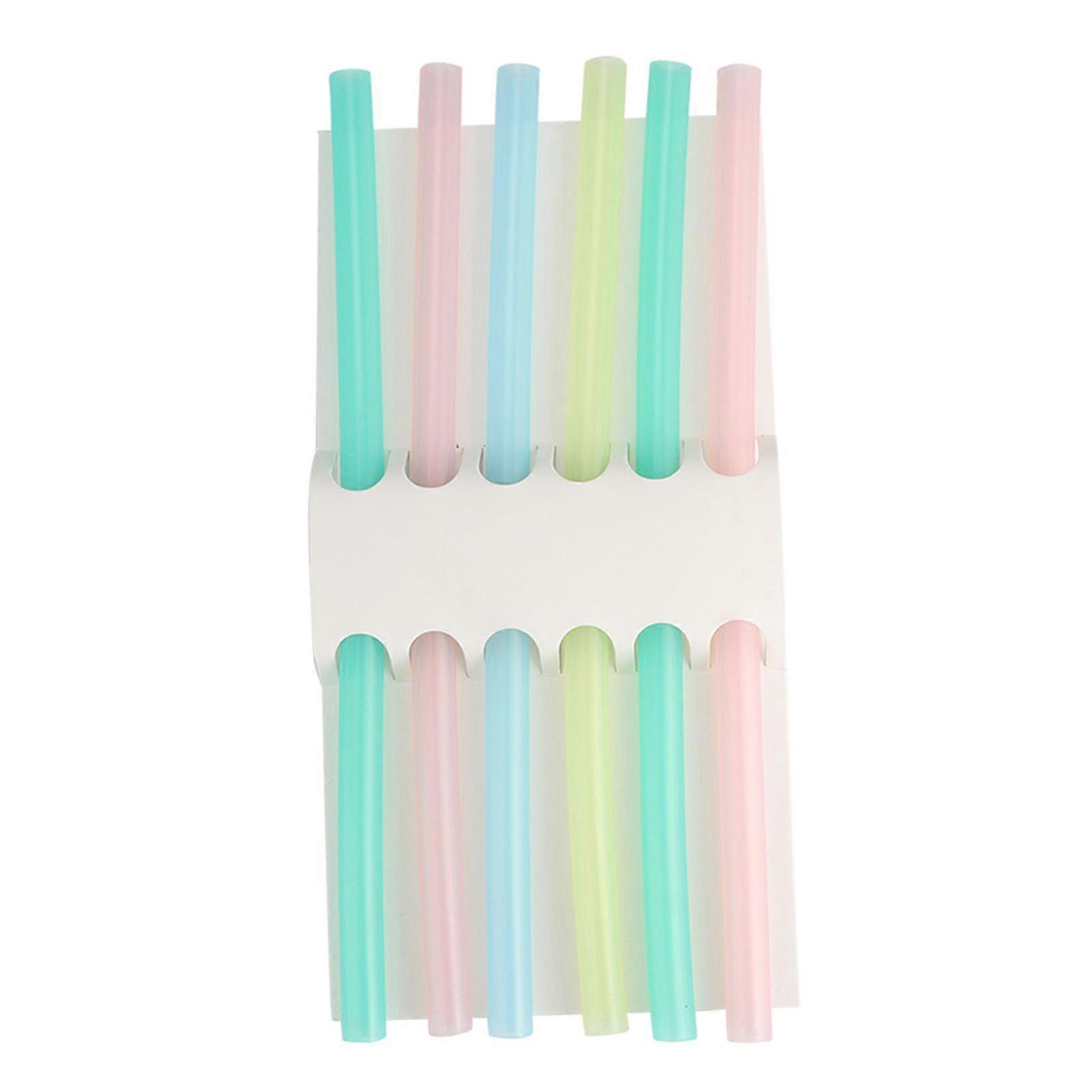 6pcs Silicone Soft Reusable Drinking Straws Flexible Straws for Over 6 Months Old Children