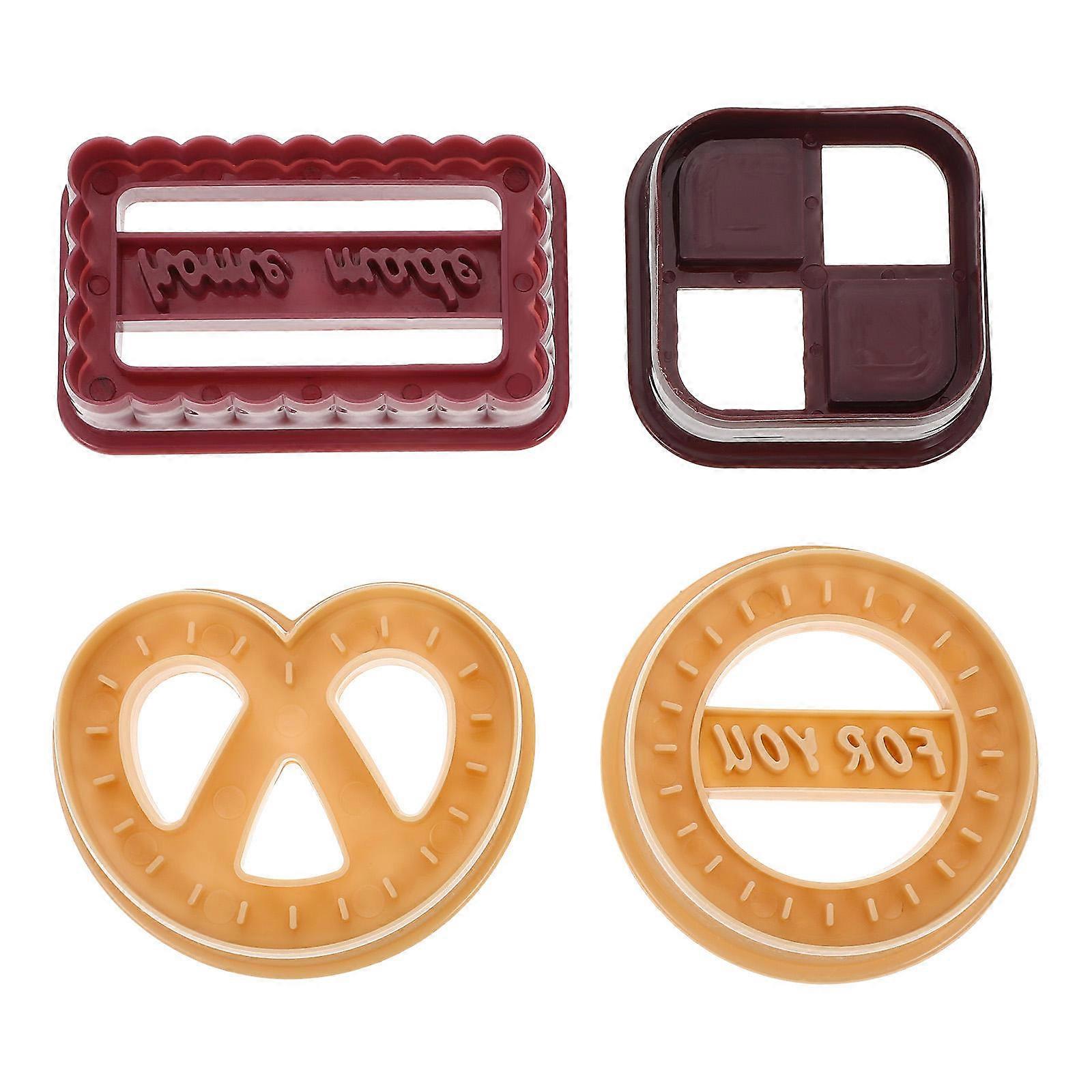 Plastic Cookie Mold 2Sets Assorted Color Child-Friendly Easy-Release for Kitchen Use