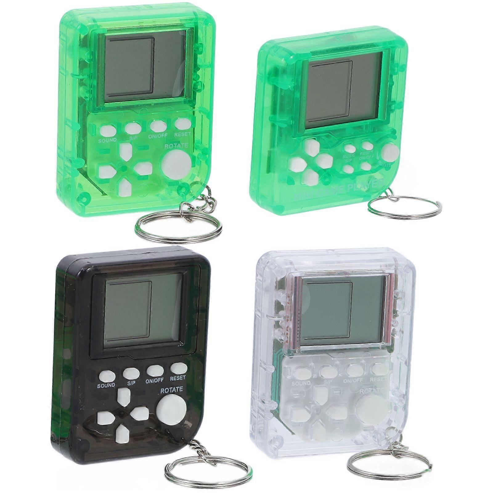 4pcs Mini Classic Game Keychain Portable Game Console with Hanging Chains