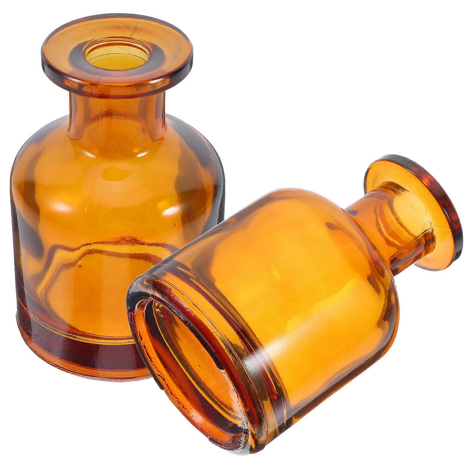 Refillable Glass Diffuser Bottle for Home Use 4Pcs Brown Essential Oil Holder