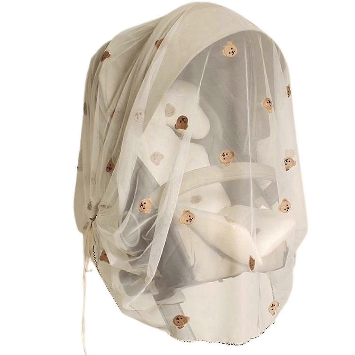 Mosquito Net Embroidered Anti-mosquito Fine Mesh Convenient Breathable Stroller Net Cover for Daily