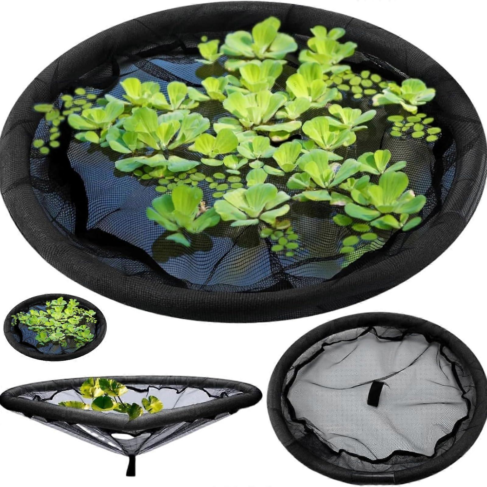 Floating Flora Fish Barrier 31.5Inch Polyester Pond Plant Protector With Lifting Ring Fine Mesh Round Corral
