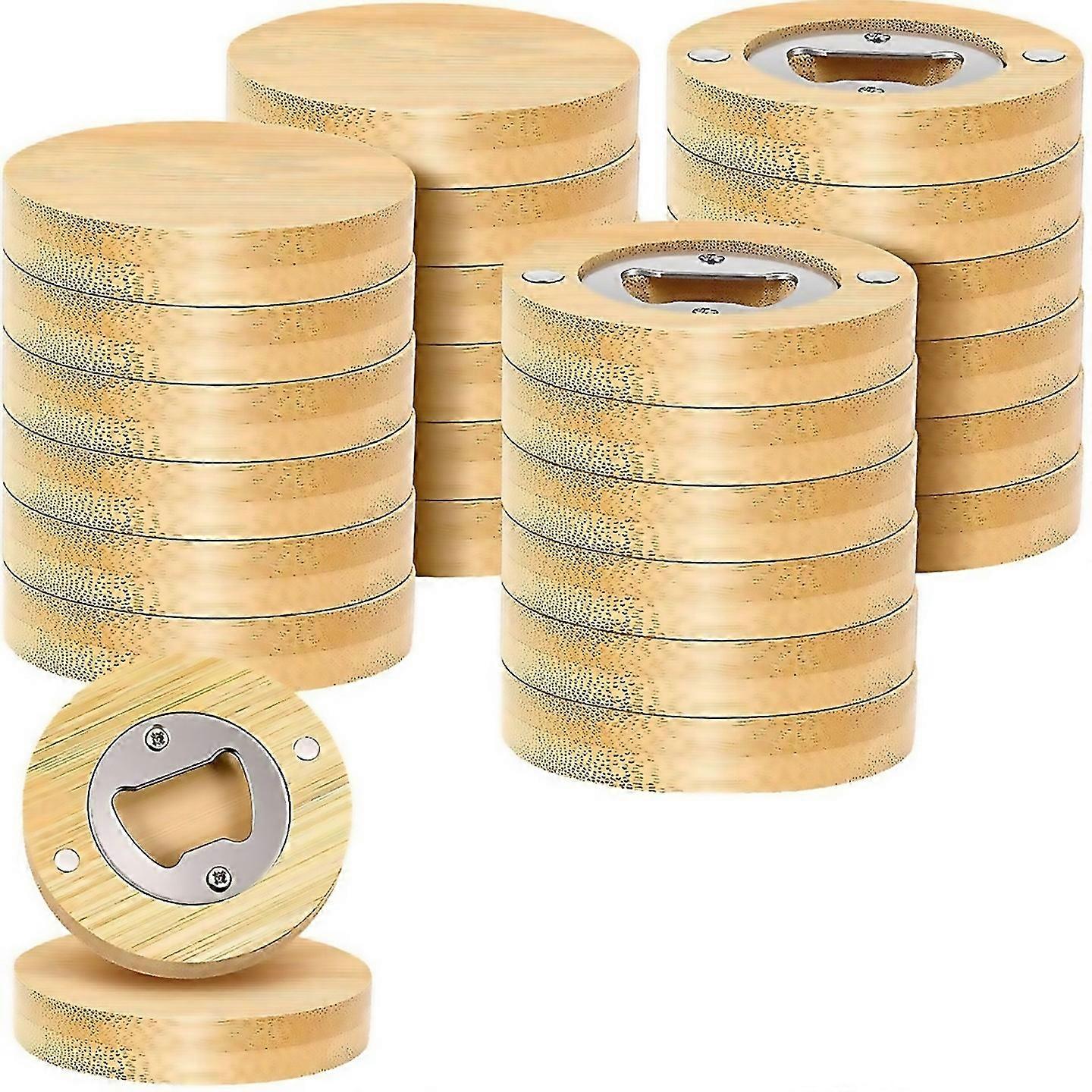 For 24 Counts Magnetic Bottle Opener With Bamboo Design