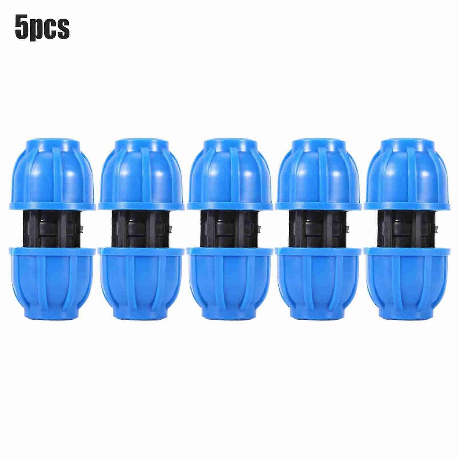 5Pcs PE Plastic 20mm to 20mm Straight Water Pipe Connector Pipe Connection Adapter Fitting