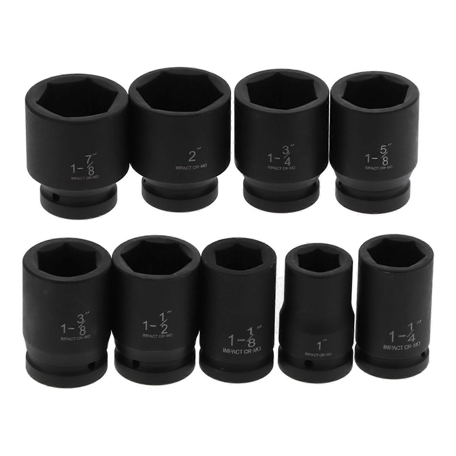 9pcs Deep 6Point Impact Wrench Socket Kit High Torsion Portable Auto Car Hand Tool