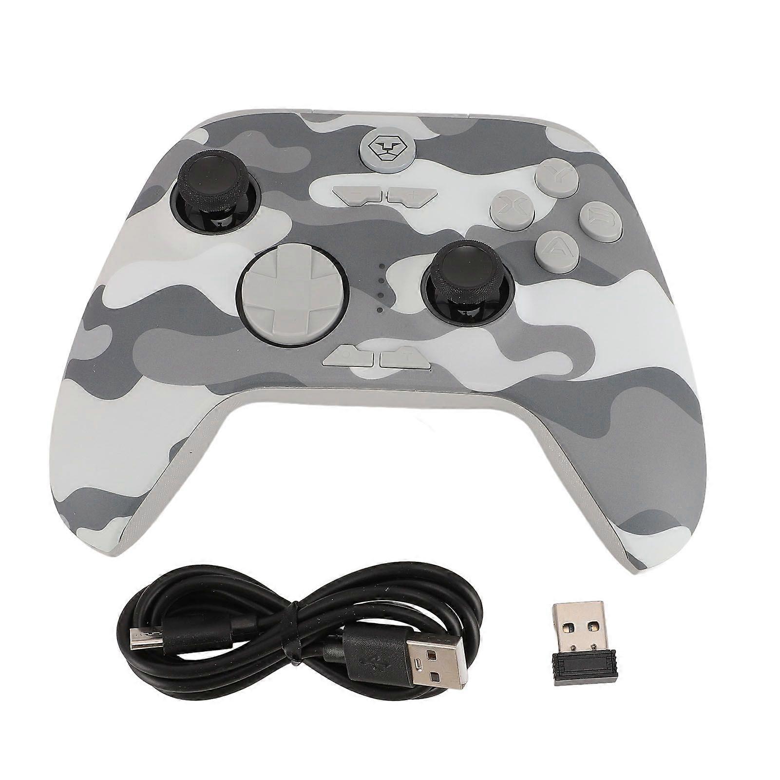Bluetooth Game Controller Dual Hall Triggers 6 Axis Gyro RGB LED Lighting Anti Slip Wireless Gamepad for PC Gray