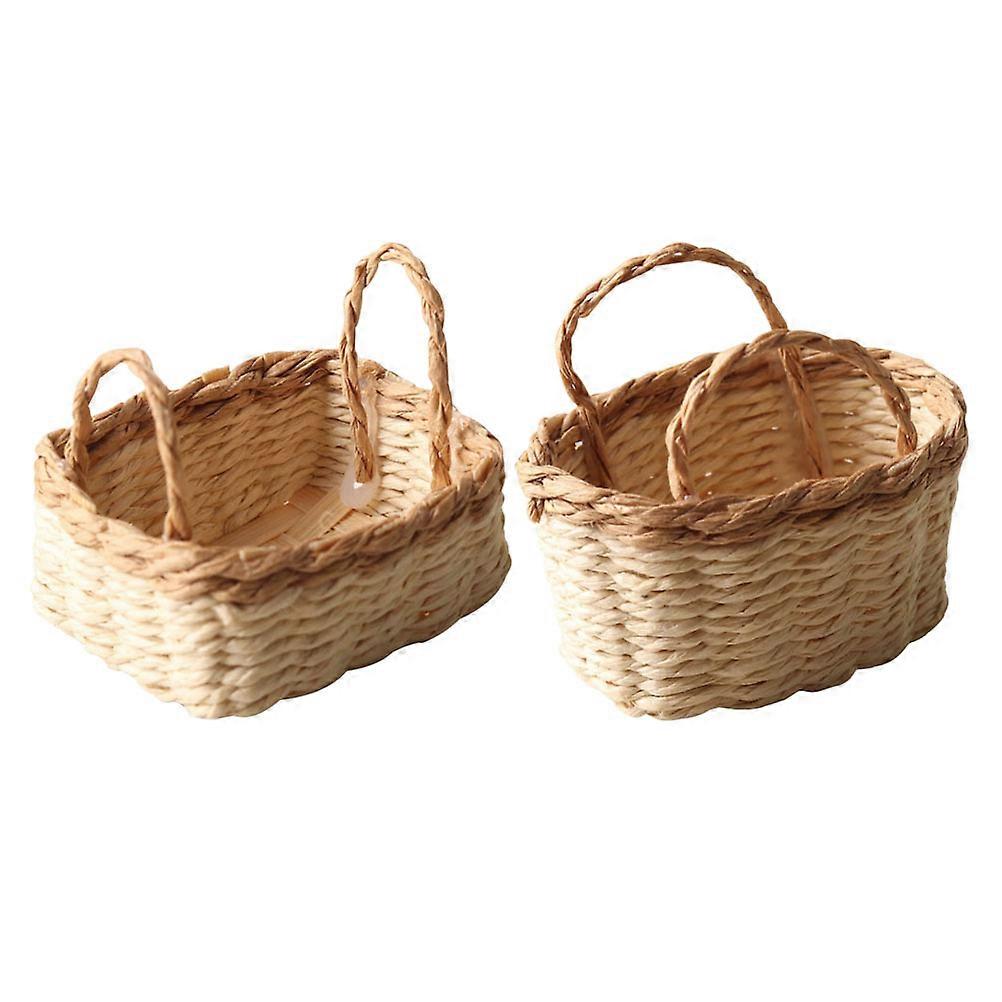 Miniature Paper Basket Set for Decoration 6Pcs Handwoven Mini Baskets