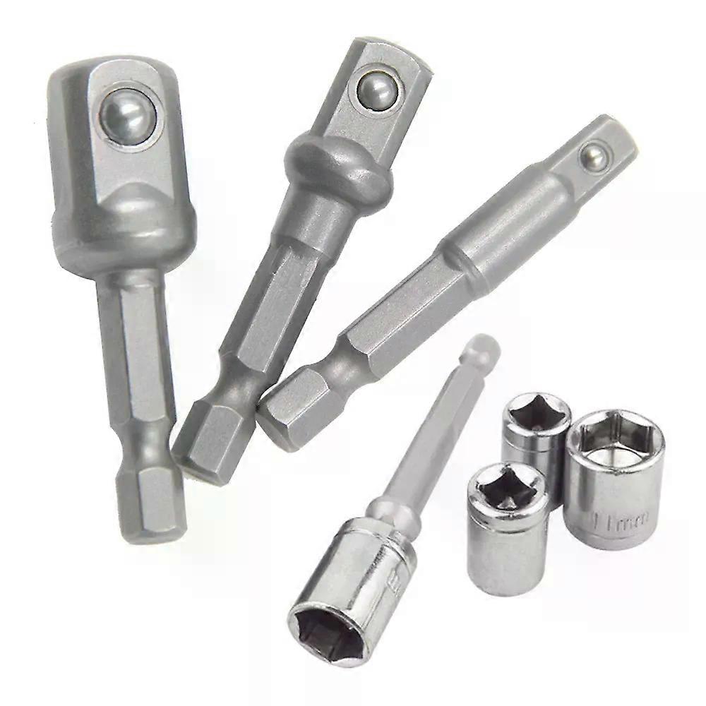 3PC Hexagonal Handle Natural Color Extension Rod 50mm Adapter 1/2 Screwdriver 3/8 Square Head 1/4 Sleeve Electric Tool Accessori