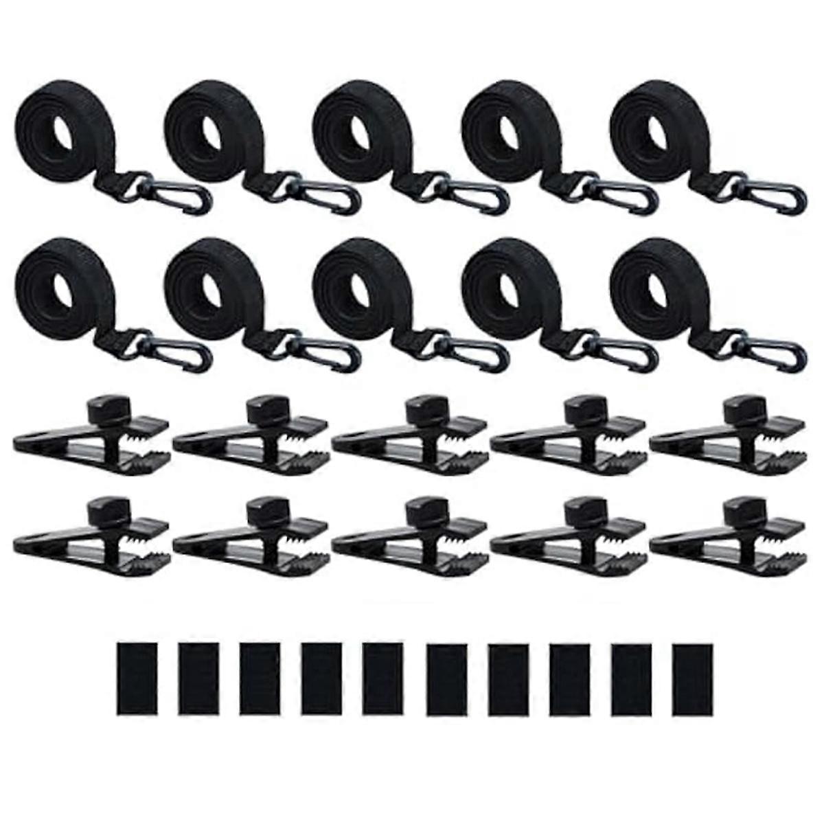 30 stk. stropper for solcellepanel til basseng, festestropper for bassengdeksel