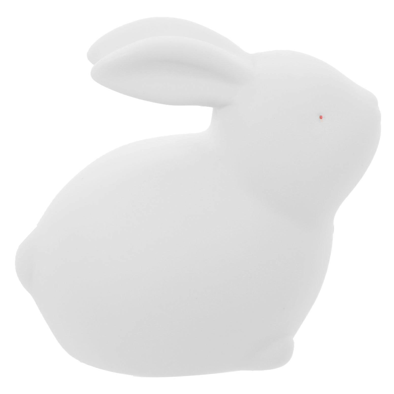 Decorative Rabbit Figurines 2Pcs White Ceramic Rabbit Craft Simple Style Teapot Accessories for Micro Landscaping
