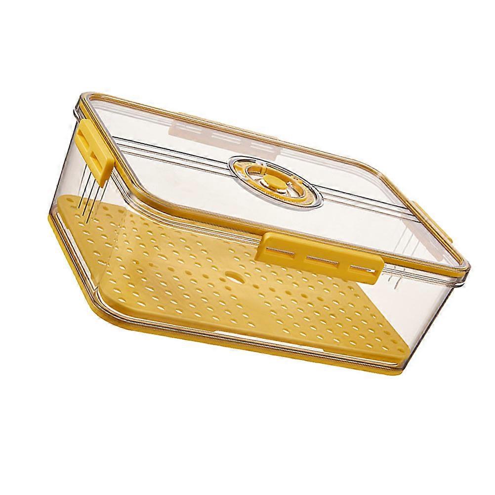 Fresh Food Preservation Box 1Pc Compact Storage Container For Household Users Yellow Color Made Of PET Material Suitable For Daily Use