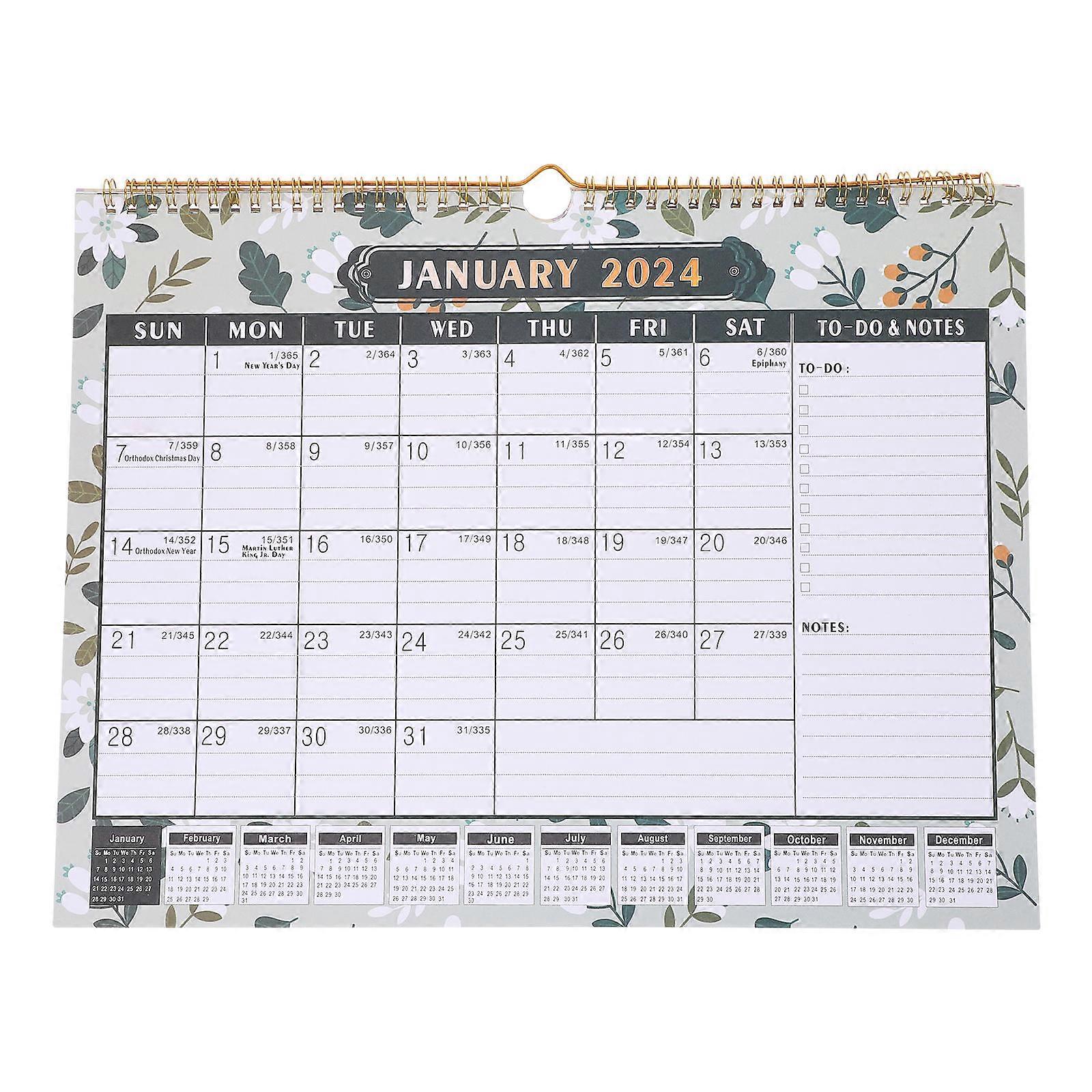 Wall Calendar Paper Calendar for Office 3Pcs Daily Use and Planning