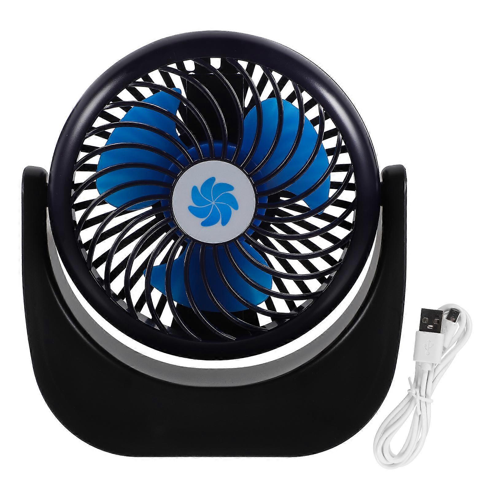 Table Fan Mini USB Portable Cooler for Adjustable Airflow 2Pcs Black