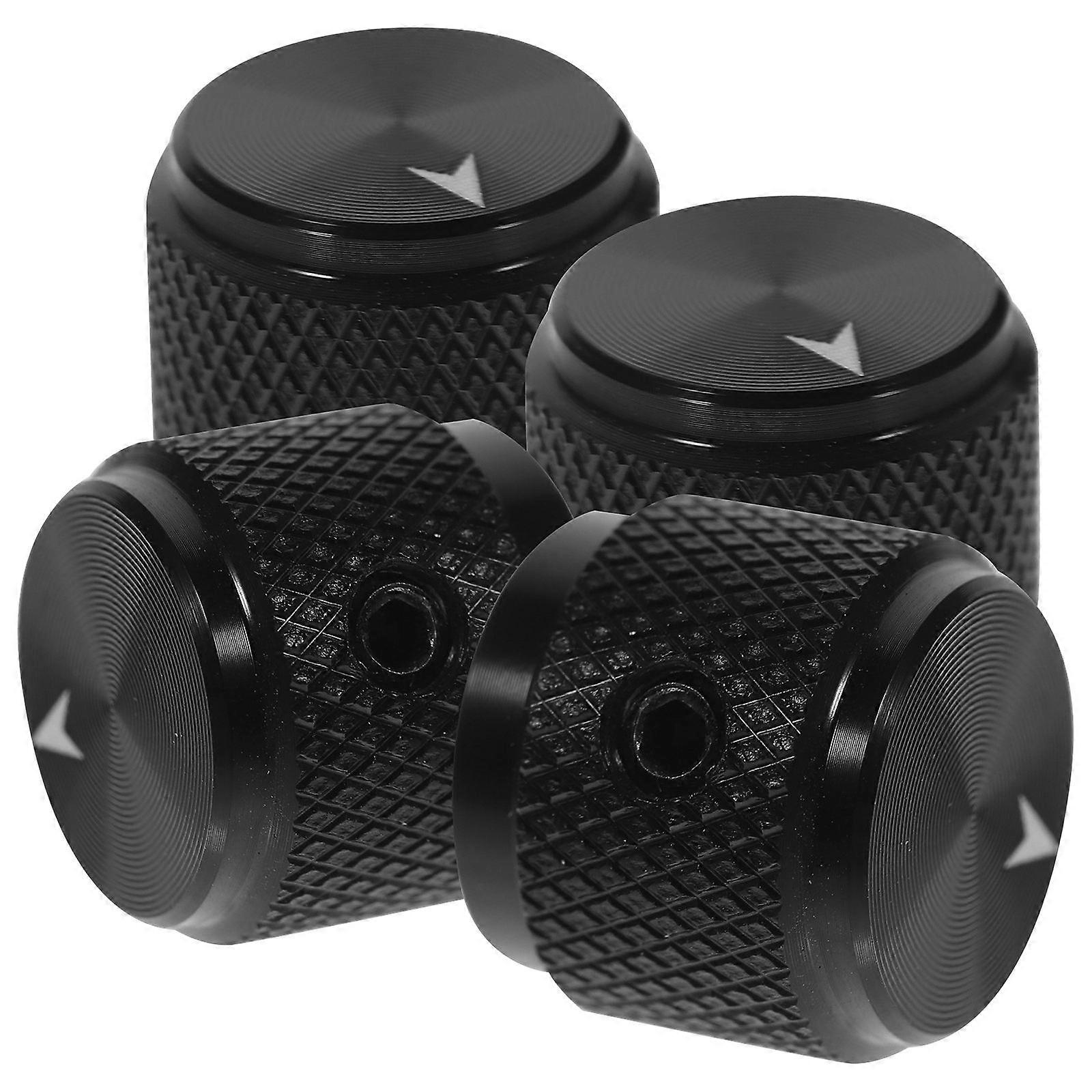 Black Aluminium Alloy Guitar Volume Knobs for Volume Control 4Pcs