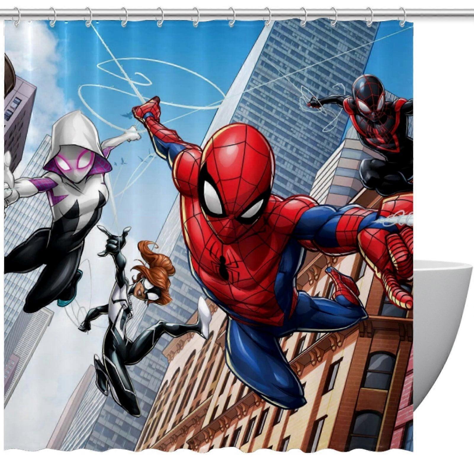 Spider-Man Printed Shower Curtain with Hooks 60" x 72"